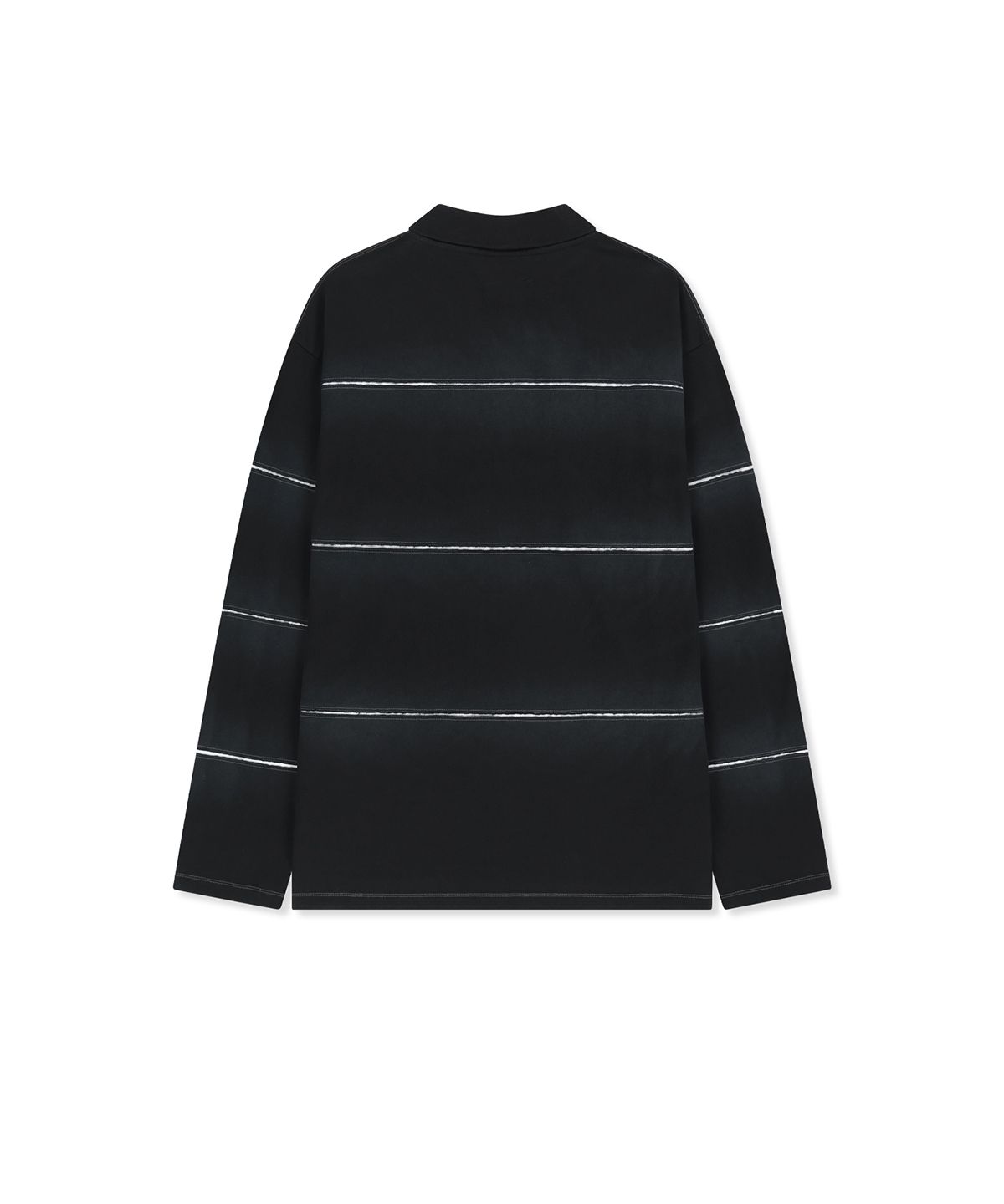 마뗑킴(MATIN KIM) REVEAL STRIPE LOGO COLLAR TOP FOR MEN IN BLACK