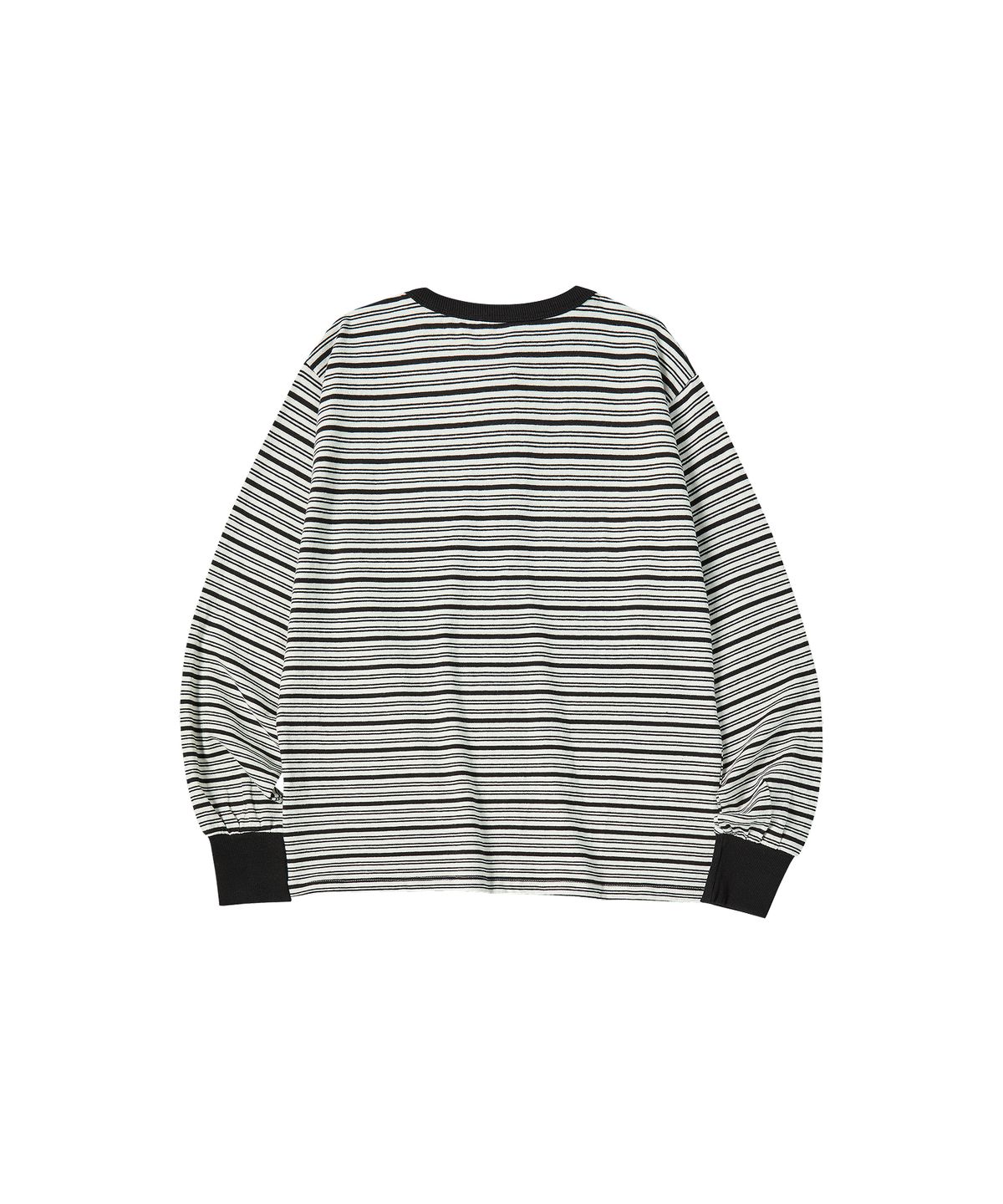 꼬모니노즈(COMONINOZ) W MELLOW STRIPE T-SHIRT [BLACK]