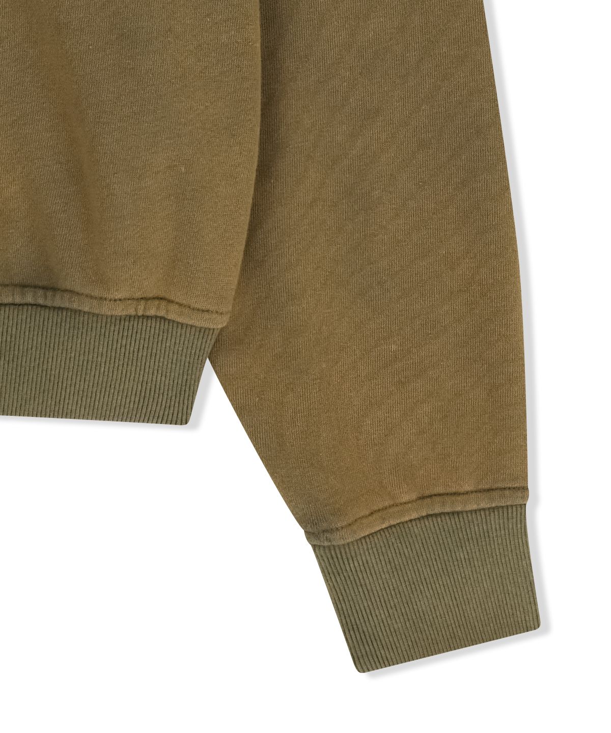 마뗑킴(MATIN KIM) WASHED CALLIGRAPHY LOGO HOODY TOP IN KHAKI