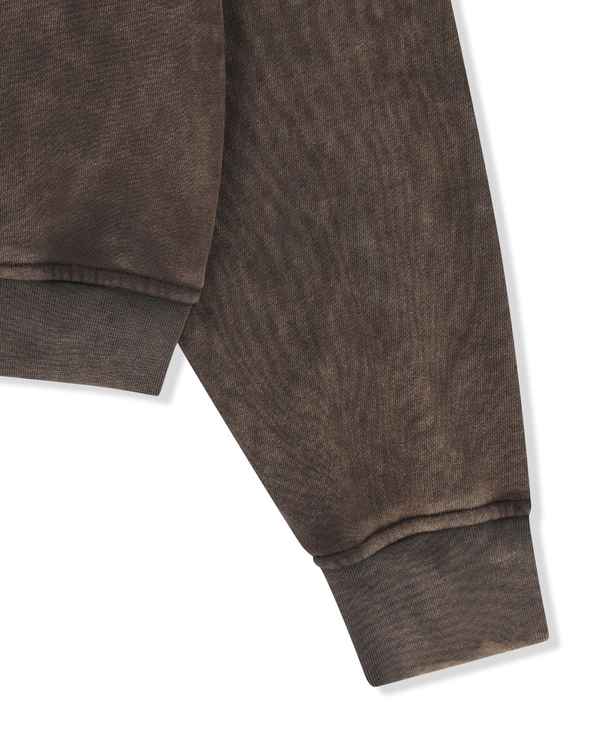 마뗑킴(MATIN KIM) WASHED CALLIGRAPHY LOGO HOODY TOP IN BROWN