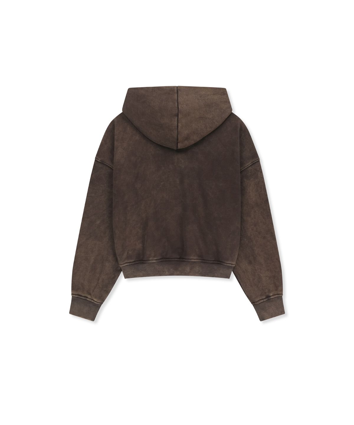 마뗑킴(MATIN KIM) WASHED CALLIGRAPHY LOGO HOODY TOP IN BROWN