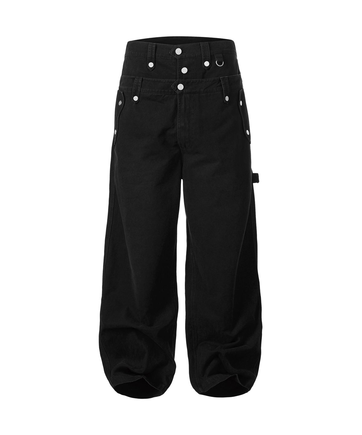 더바이닐하우스(THEVINYLHOUSE) DOUBLE POCKET LAP PANTS BLACK