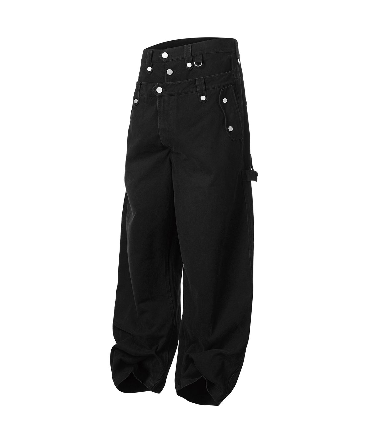 더바이닐하우스(THEVINYLHOUSE) DOUBLE POCKET LAP PANTS BLACK