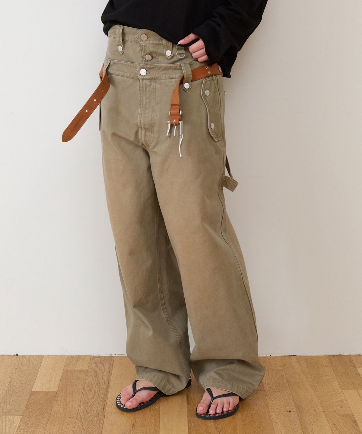 더바이닐하우스(THEVINYLHOUSE) DOUBLE POCKET LAP PANTS BEIGE