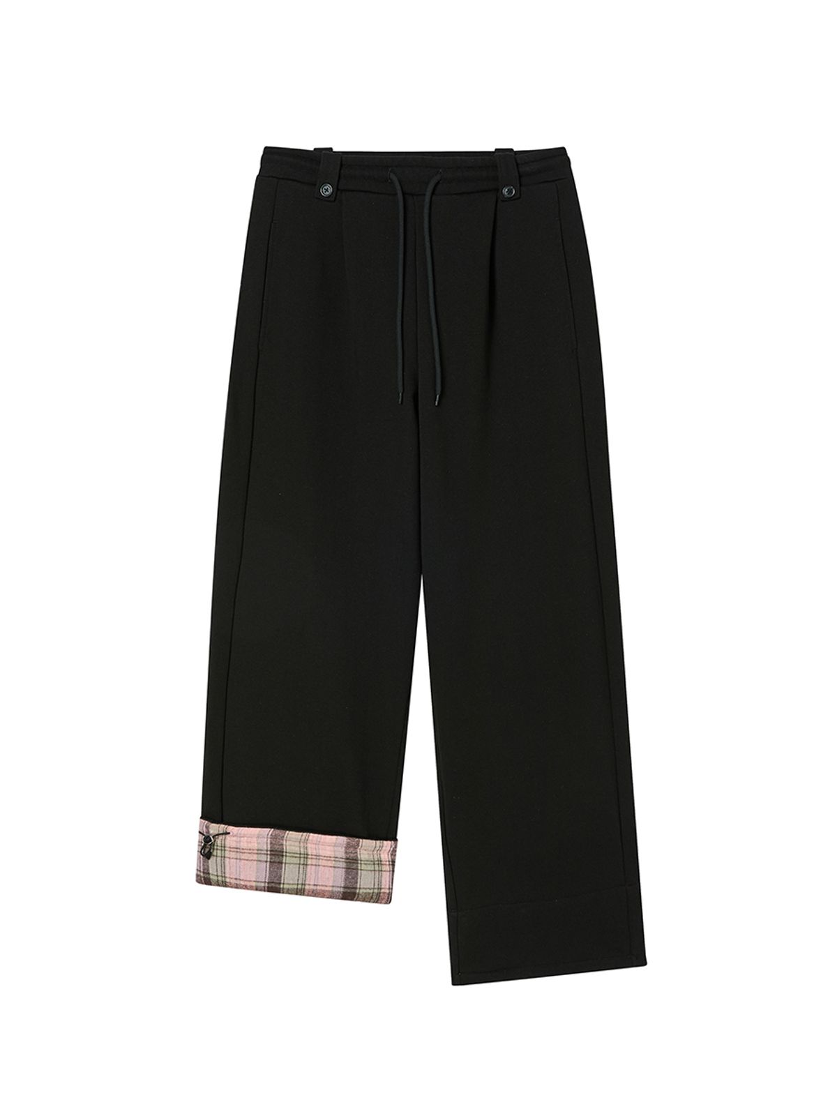 엔와이엑스엑스(NYXX) CHECK ROLL UP SWEATPANTS BLACK