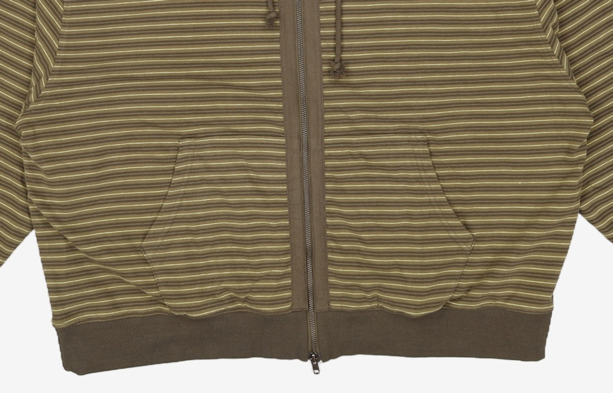 예스아이씨(YESEYESEE) Y.E.S Stripe Single Zip-up Hoodie Khaki L