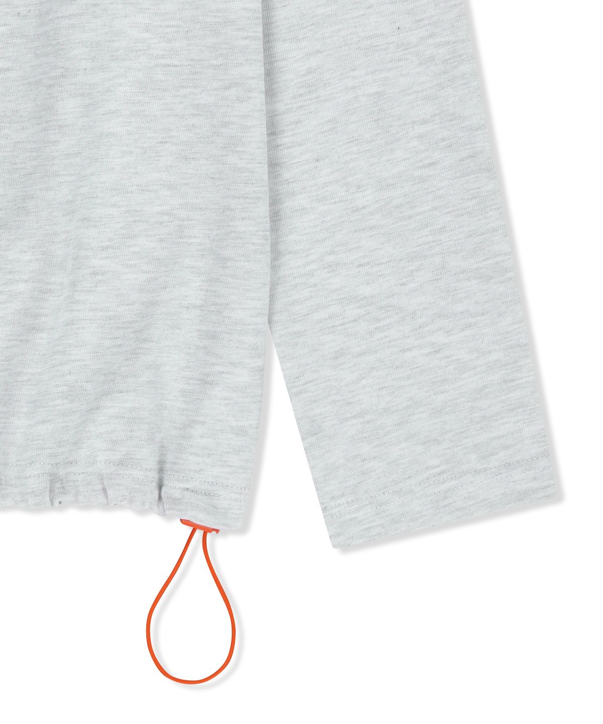 마뗑킴(MATIN KIM) COLOR BLOCK HOODY QUARTER ZIP UP IN LIGHT GREY