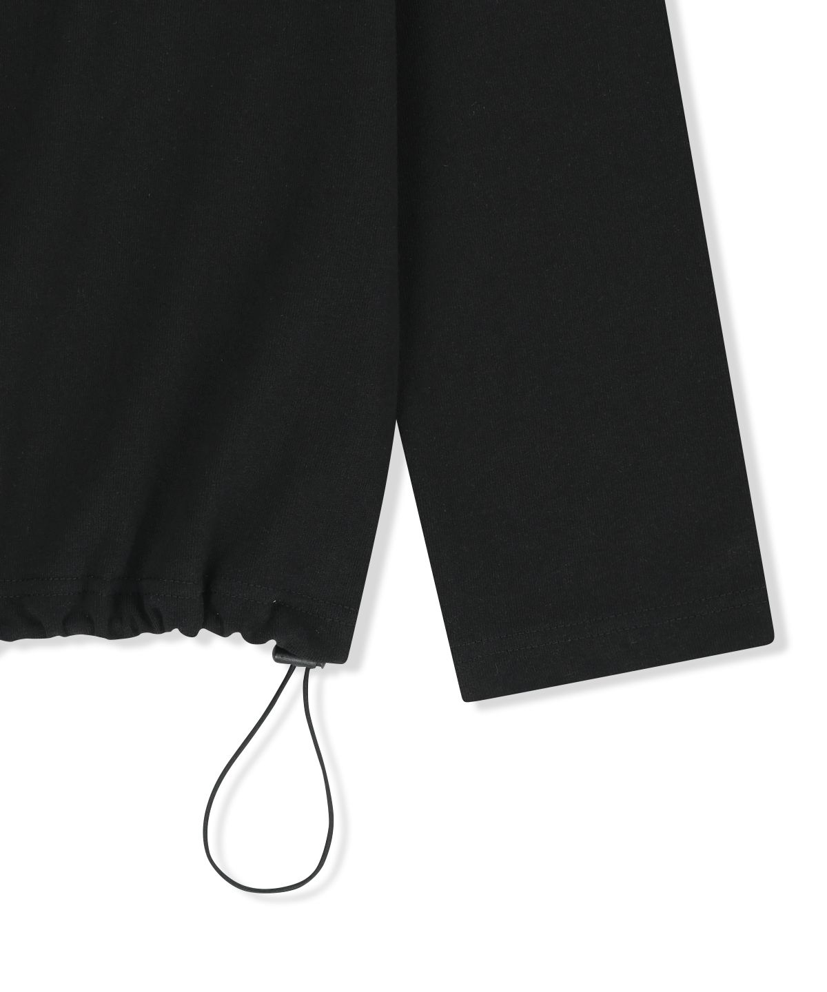 마뗑킴(MATIN KIM) COLOR BLOCK HOODY QUARTER ZIP UP IN BLACK
