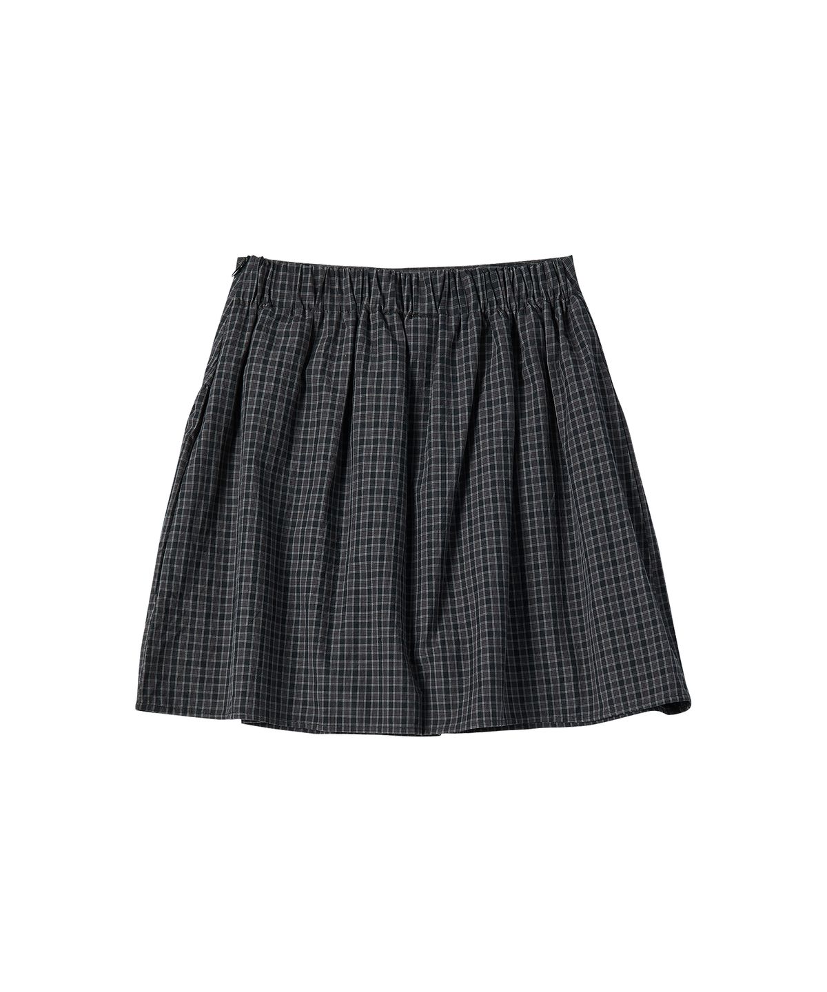 꼬모니노즈(COMONINOZ) W CHECK MINI SKIRT [NAVY]