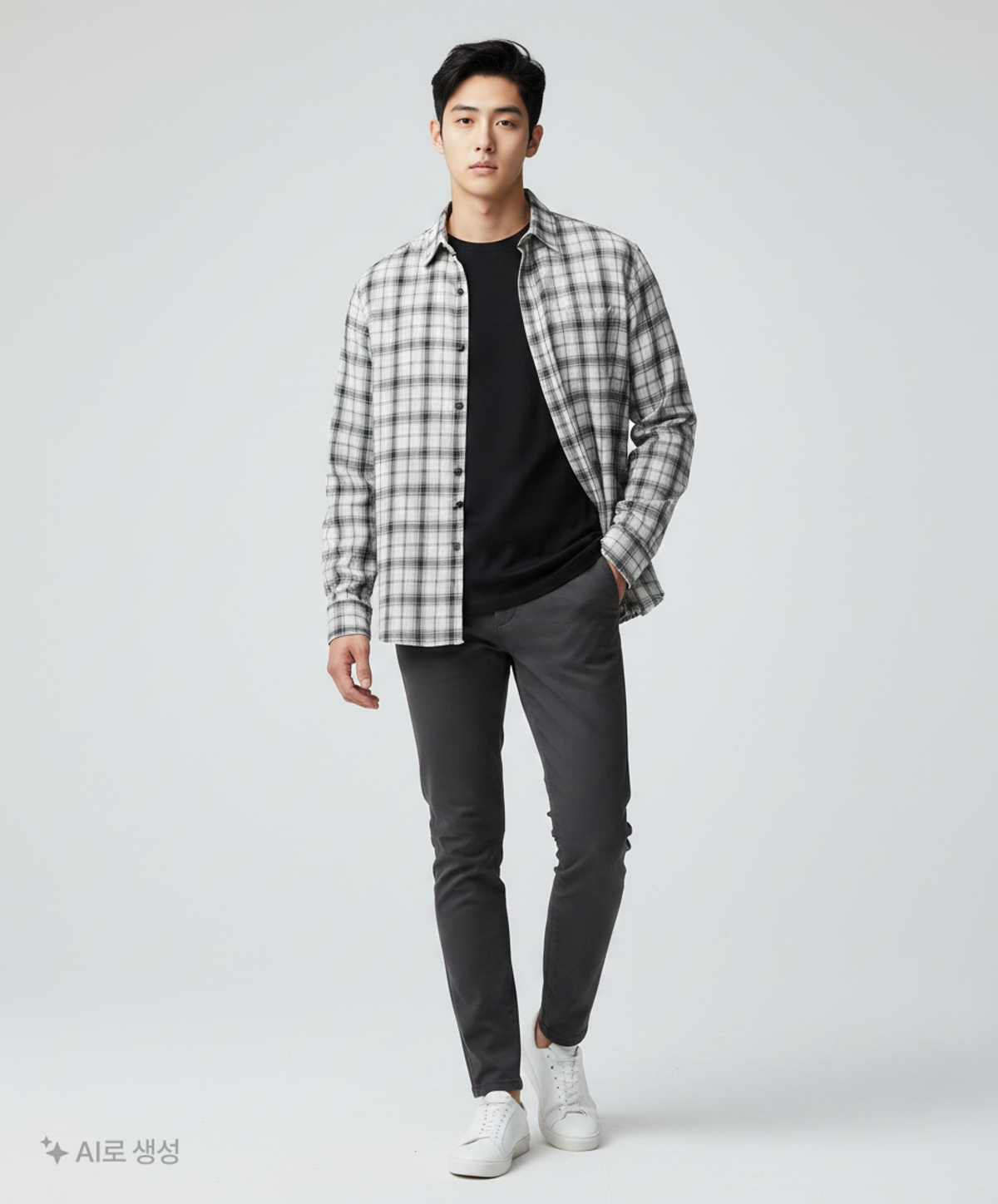 어반드레스(AVANDRESS) Smith Overfit Check Shirt WHITE M