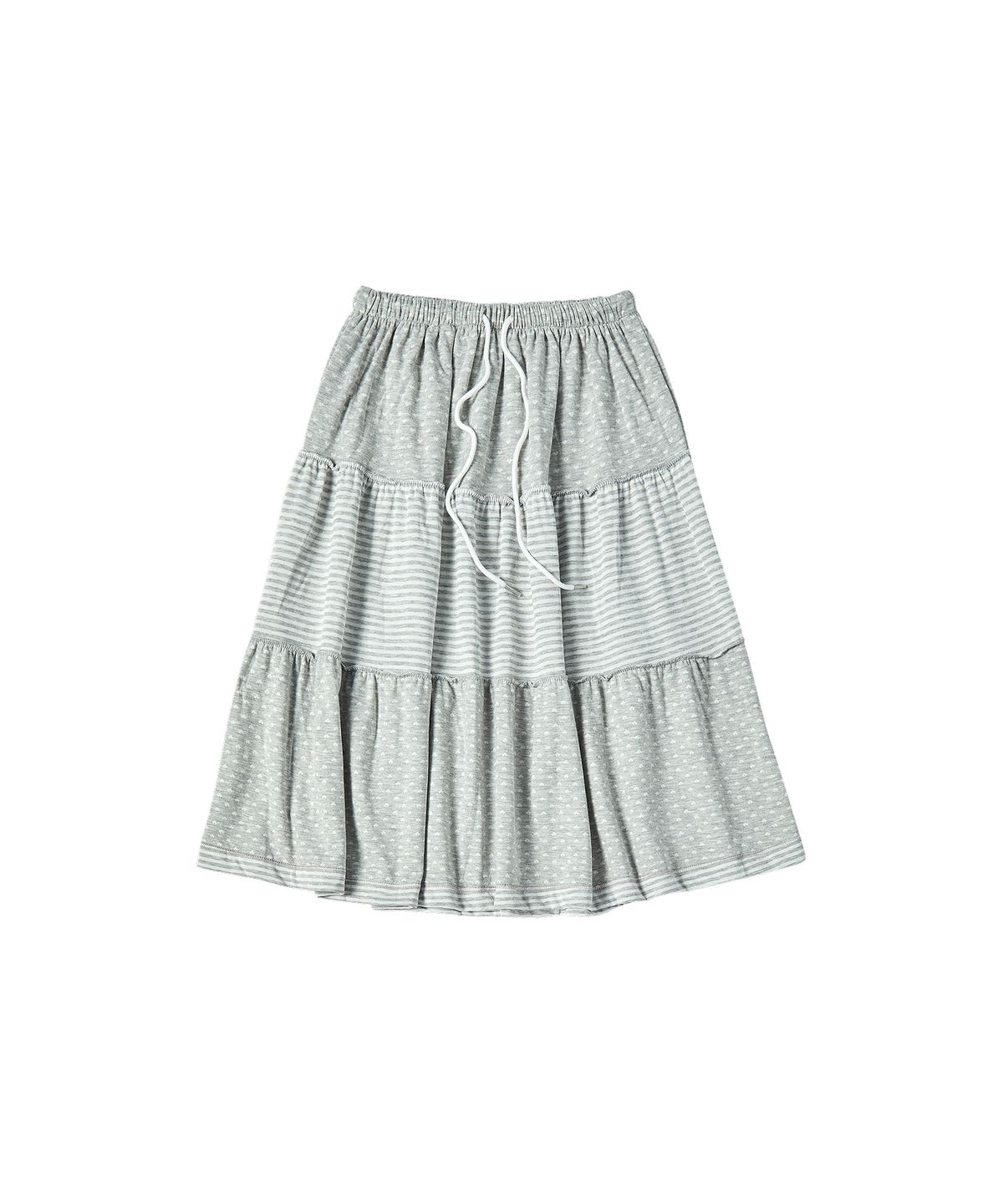 꼬모니노즈(COMONINOZ) W DOT STRIPE SKIRT [GRAY]