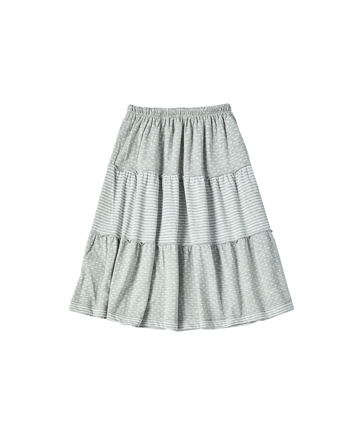 꼬모니노즈(COMONINOZ) W DOT STRIPE SKIRT [GRAY]