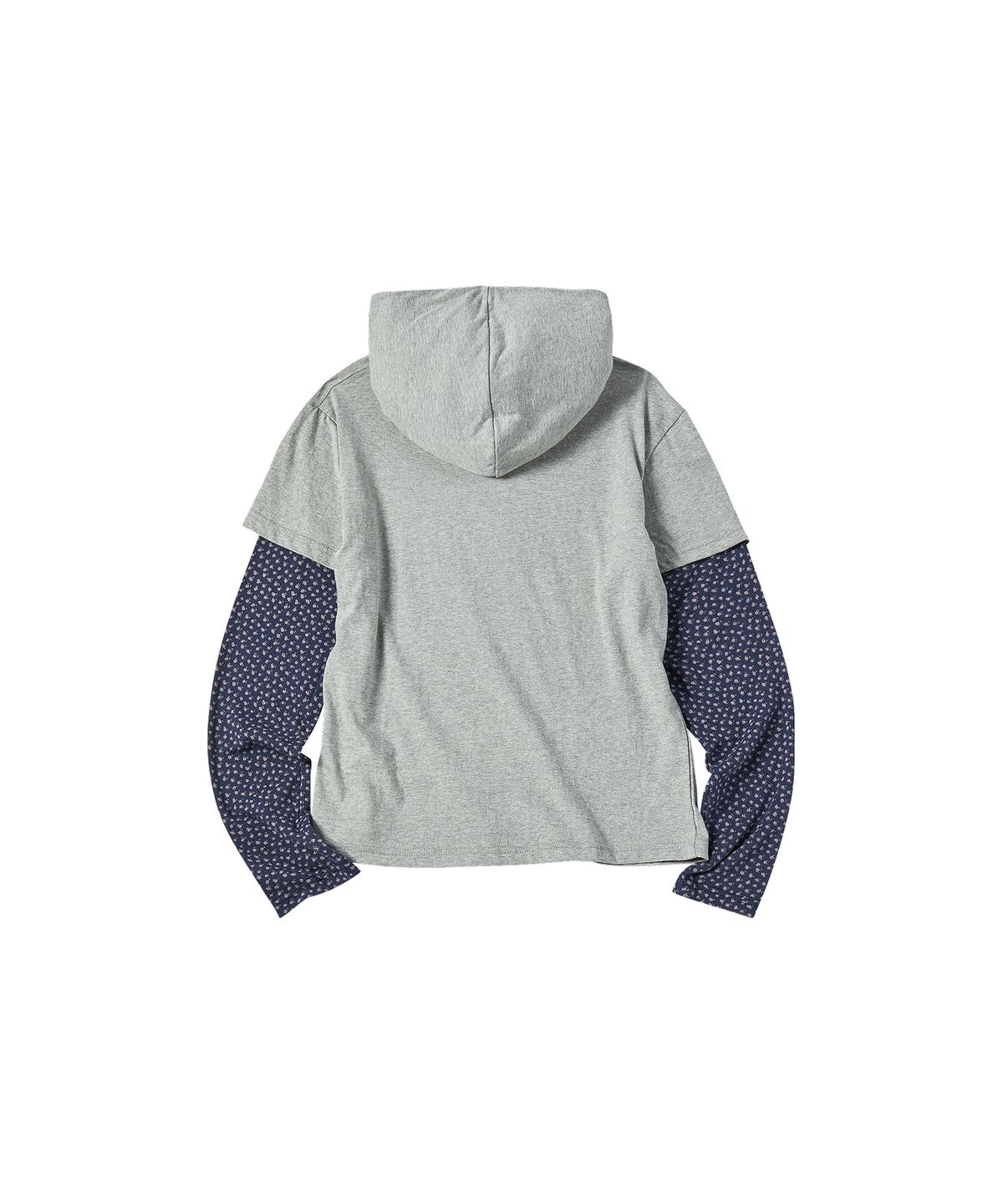 꼬모니노즈(COMONINOZ) W EYELET PRINT HOODIE T-SHIRT [GRAY]