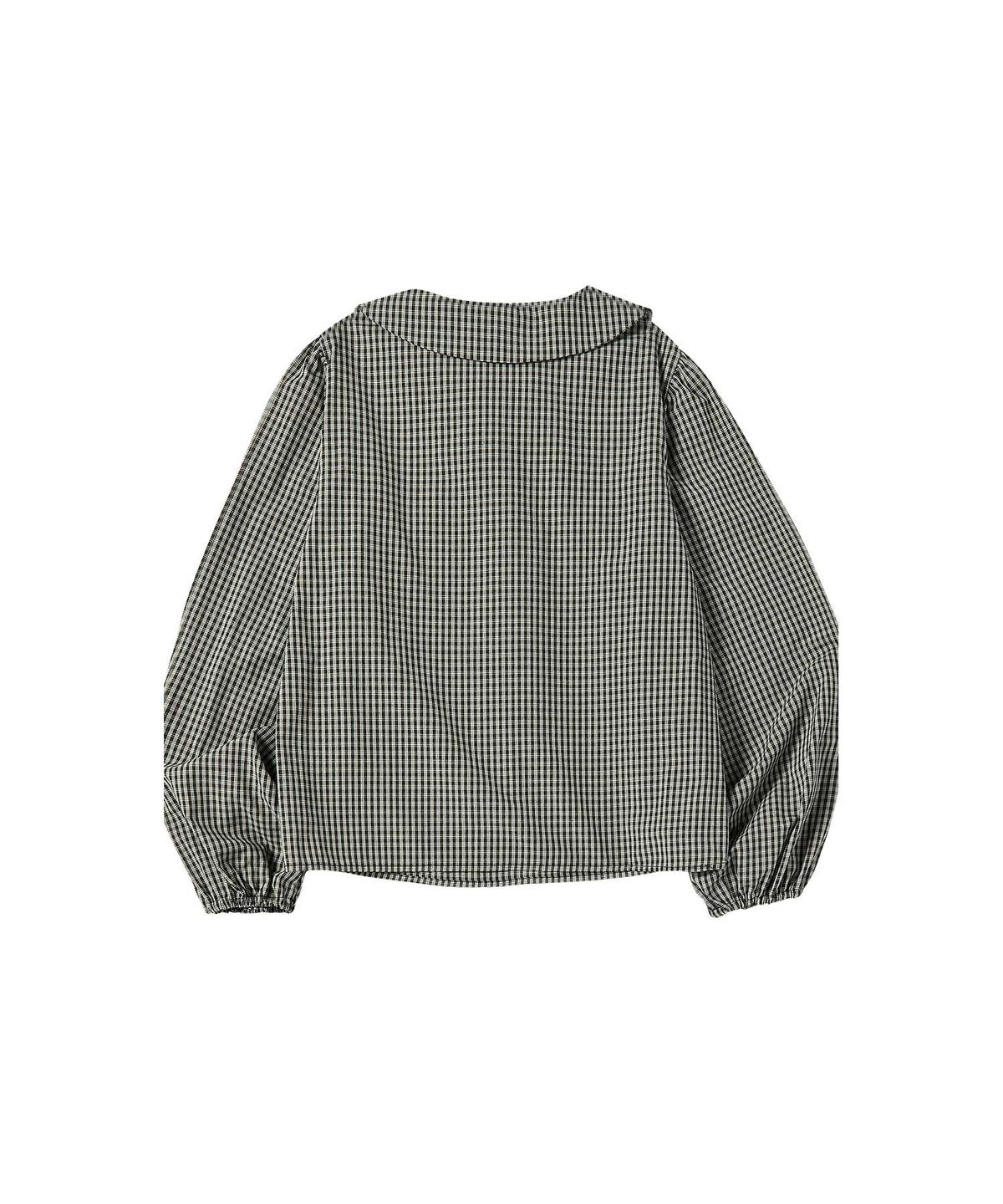 꼬모니노즈(COMONINOZ) W ROUND DOUBLE BLOUSE [BLACK]