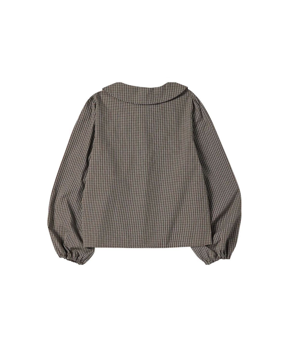 꼬모니노즈(COMONINOZ) W ROUND DOUBLE BLOUSE [BROWN]