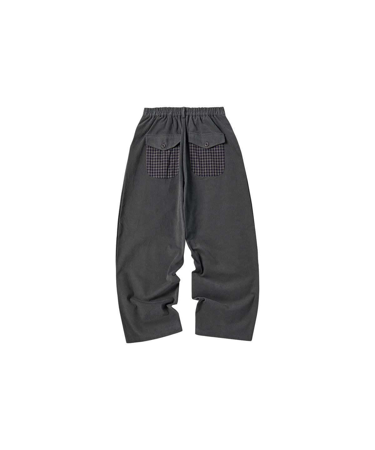 꼬모니노즈(COMONINOZ) W CHECK TO POCKET PANT [DEEP GRAY]