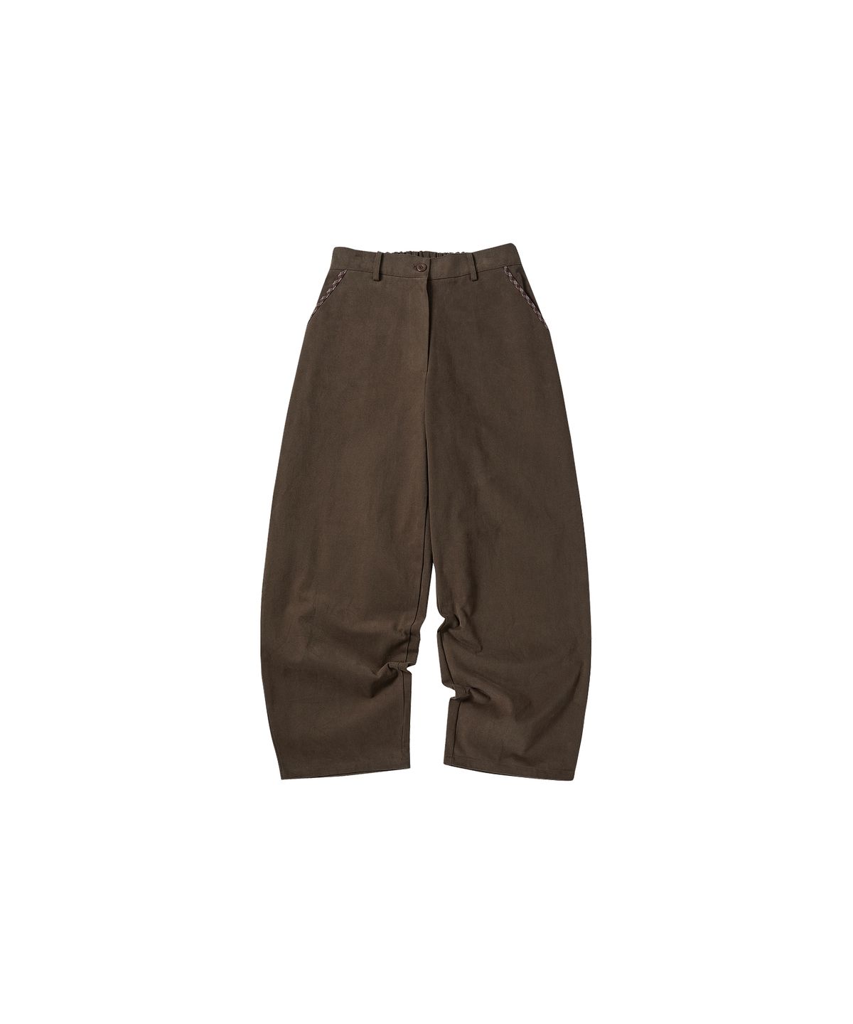 꼬모니노즈(COMONINOZ) W CHECK TO POCKET PANT [BROWN]