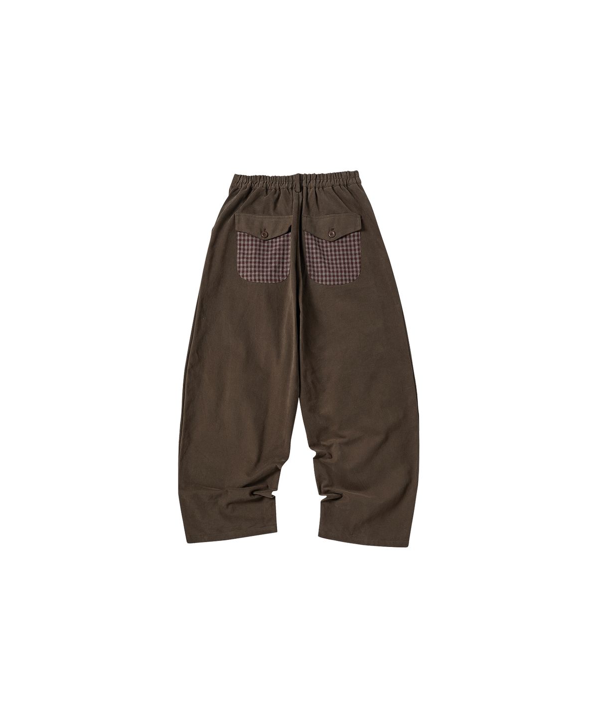 꼬모니노즈(COMONINOZ) W CHECK TO POCKET PANT [BROWN]