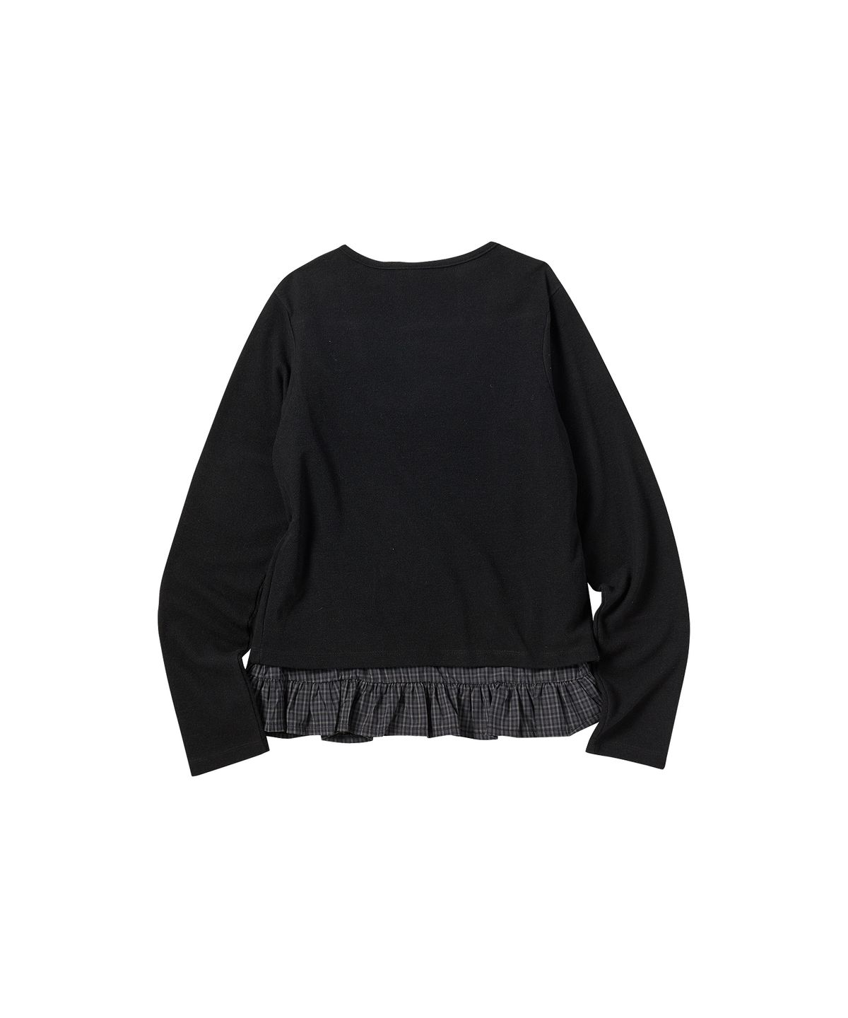 꼬모니노즈(COMONINOZ) W CHECK SOFT CARDIGAN [BLACK]