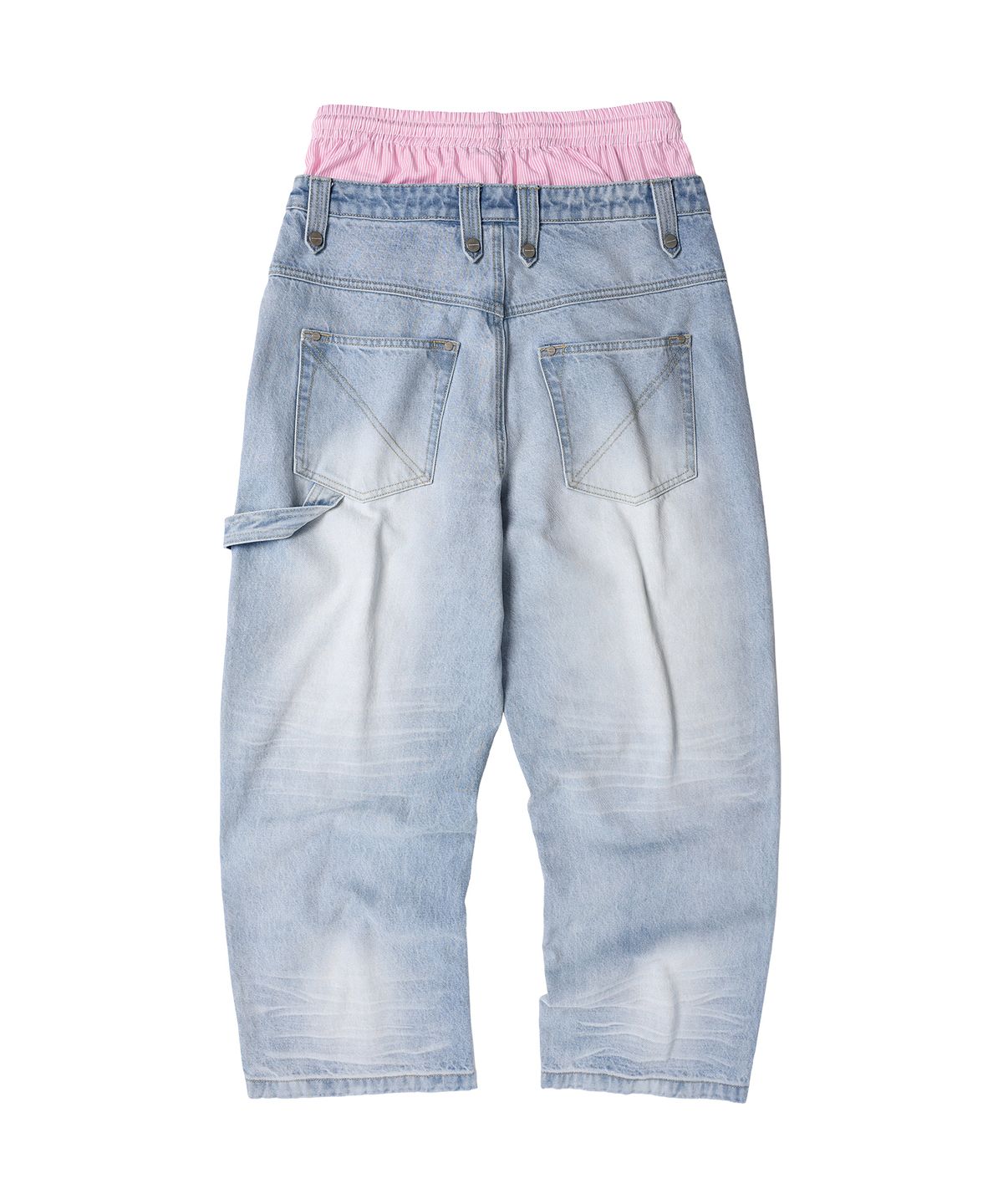 더바이닐하우스(THEVINYLHOUSE) TRUNK LAYERED LOOSE PANTS LIGHT BLUE