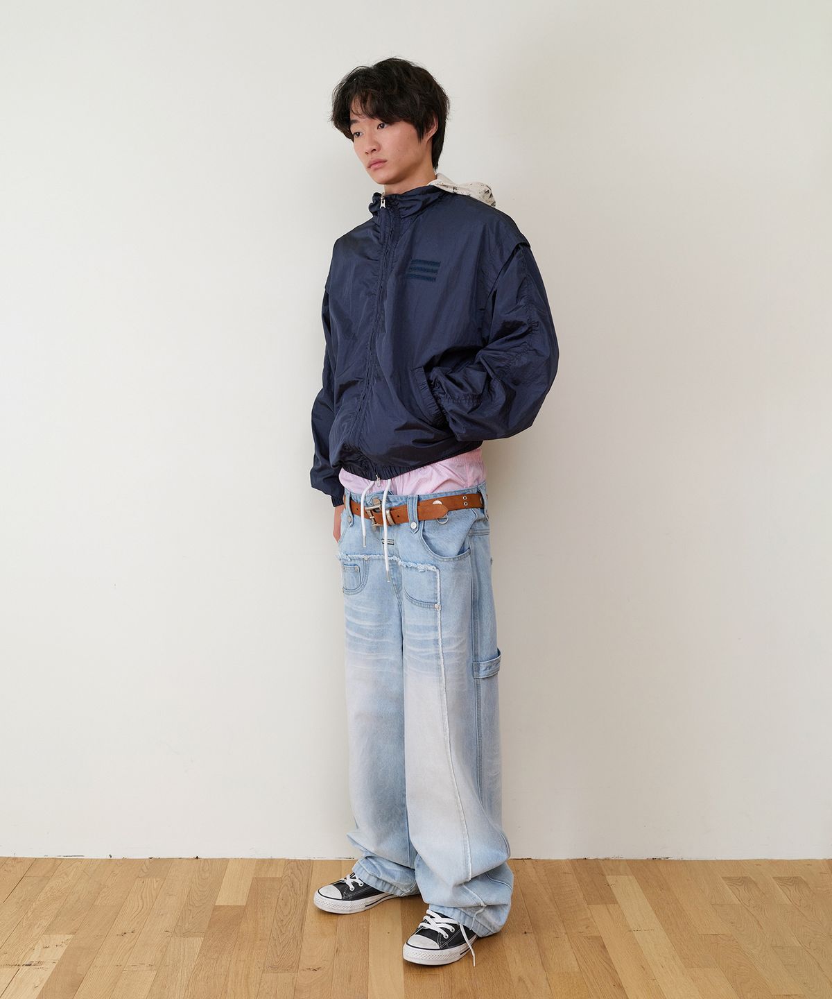 더바이닐하우스(THEVINYLHOUSE) TRUNK LAYERED LOOSE PANTS LIGHT BLUE