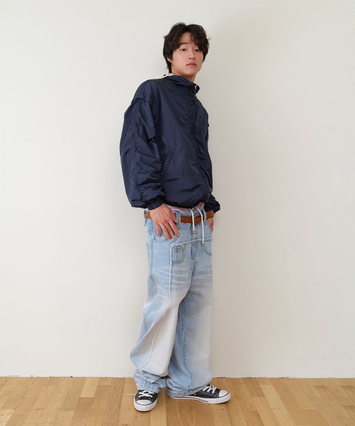 더바이닐하우스(THEVINYLHOUSE) TRUNK LAYERED LOOSE PANTS LIGHT BLUE