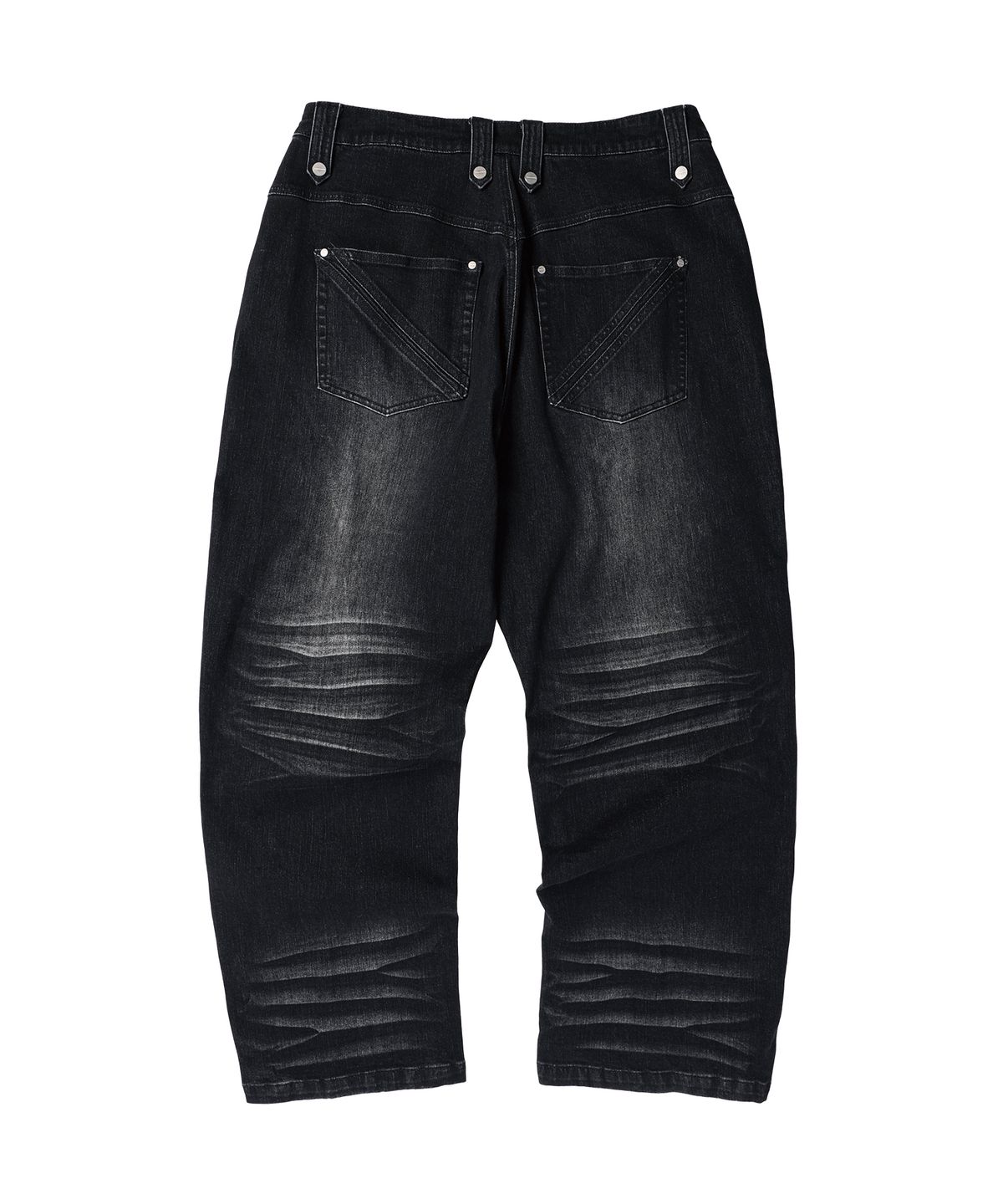 더바이닐하우스(THEVINYLHOUSE) PLEATED LINE DENIM PANTS BLACK