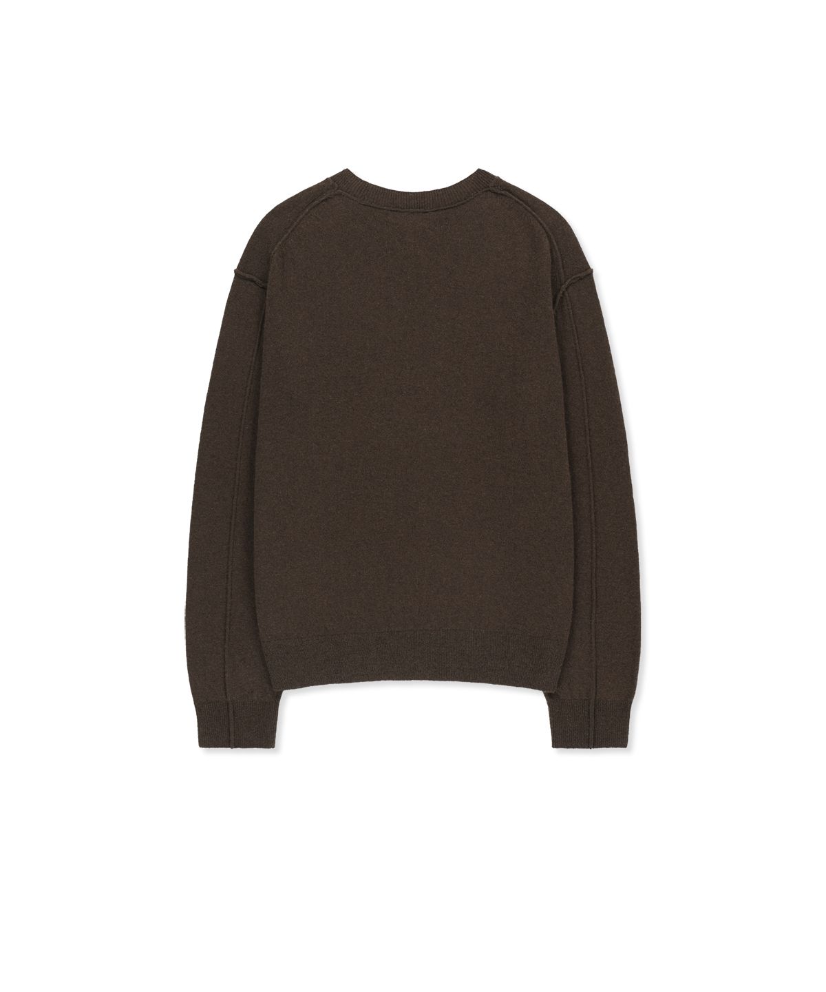 마뗑킴(MATIN KIM) CASHMERE BLENDED PANEL KNIT PULLOVER IN BROWN
