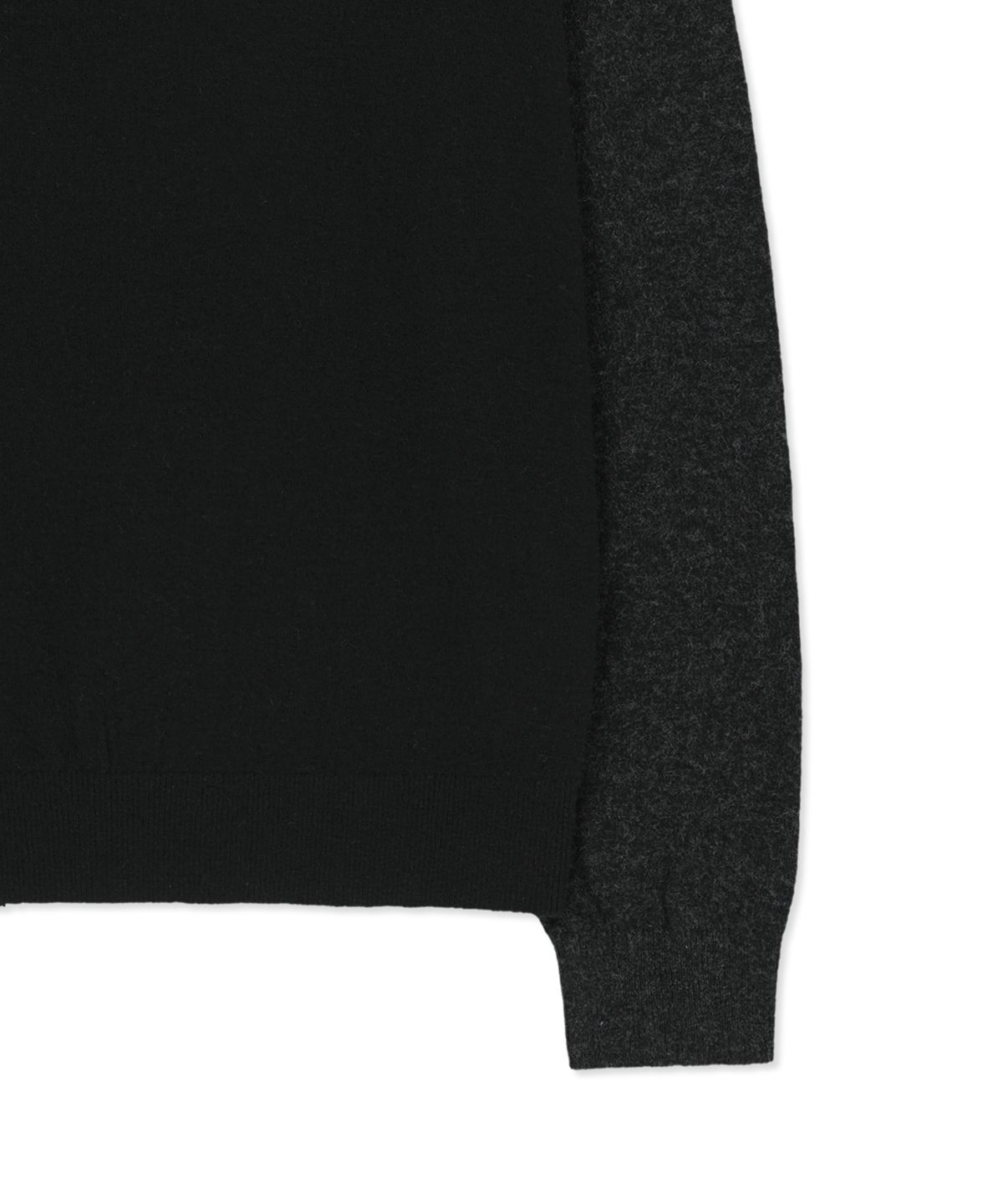 마뗑킴(MATIN KIM) CASHMERE BLENDED PANEL KNIT PULLOVER IN BLACK