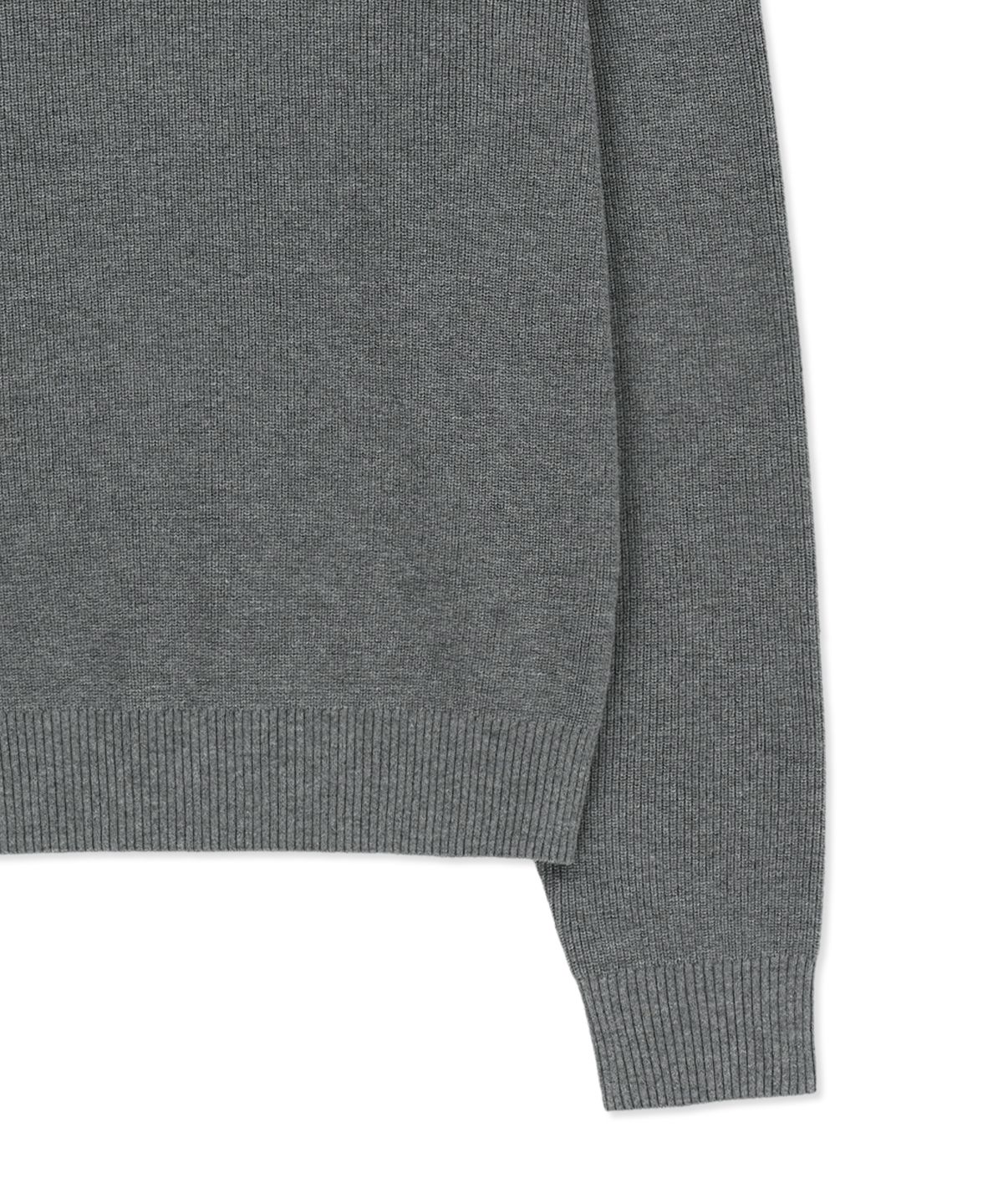 마뗑킴(MATIN KIM) MATIN APPLIQUE LOGO KNIT PULLOVER IN GREY