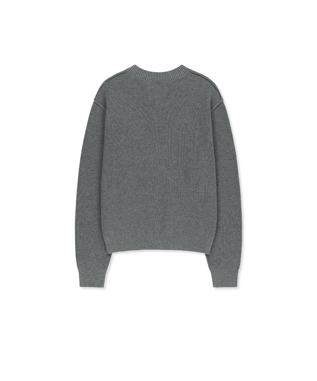 마뗑킴(MATIN KIM) MATIN APPLIQUE LOGO KNIT PULLOVER IN GREY