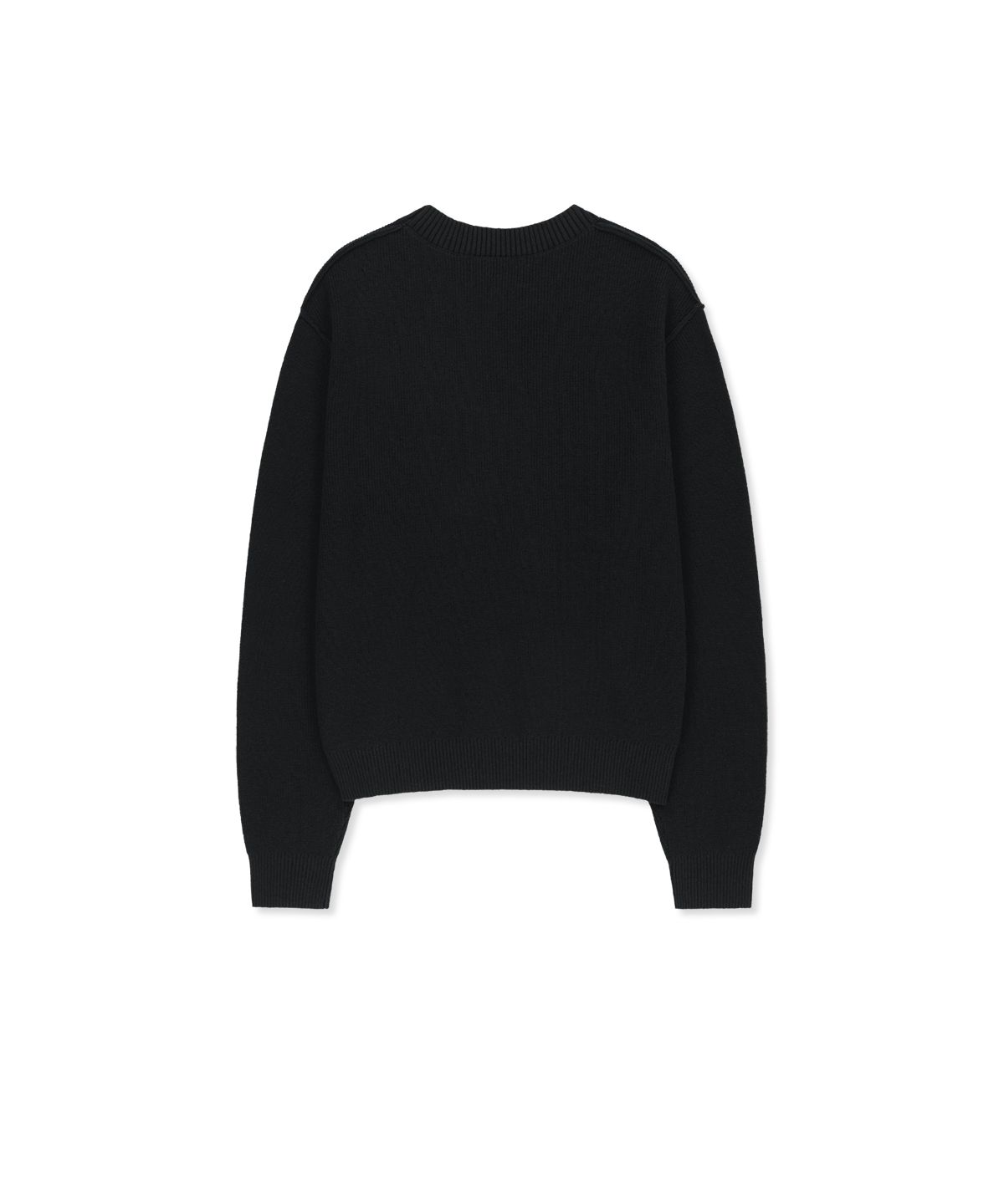 마뗑킴(MATIN KIM) MATIN APPLIQUE LOGO KNIT PULLOVER IN BLACK