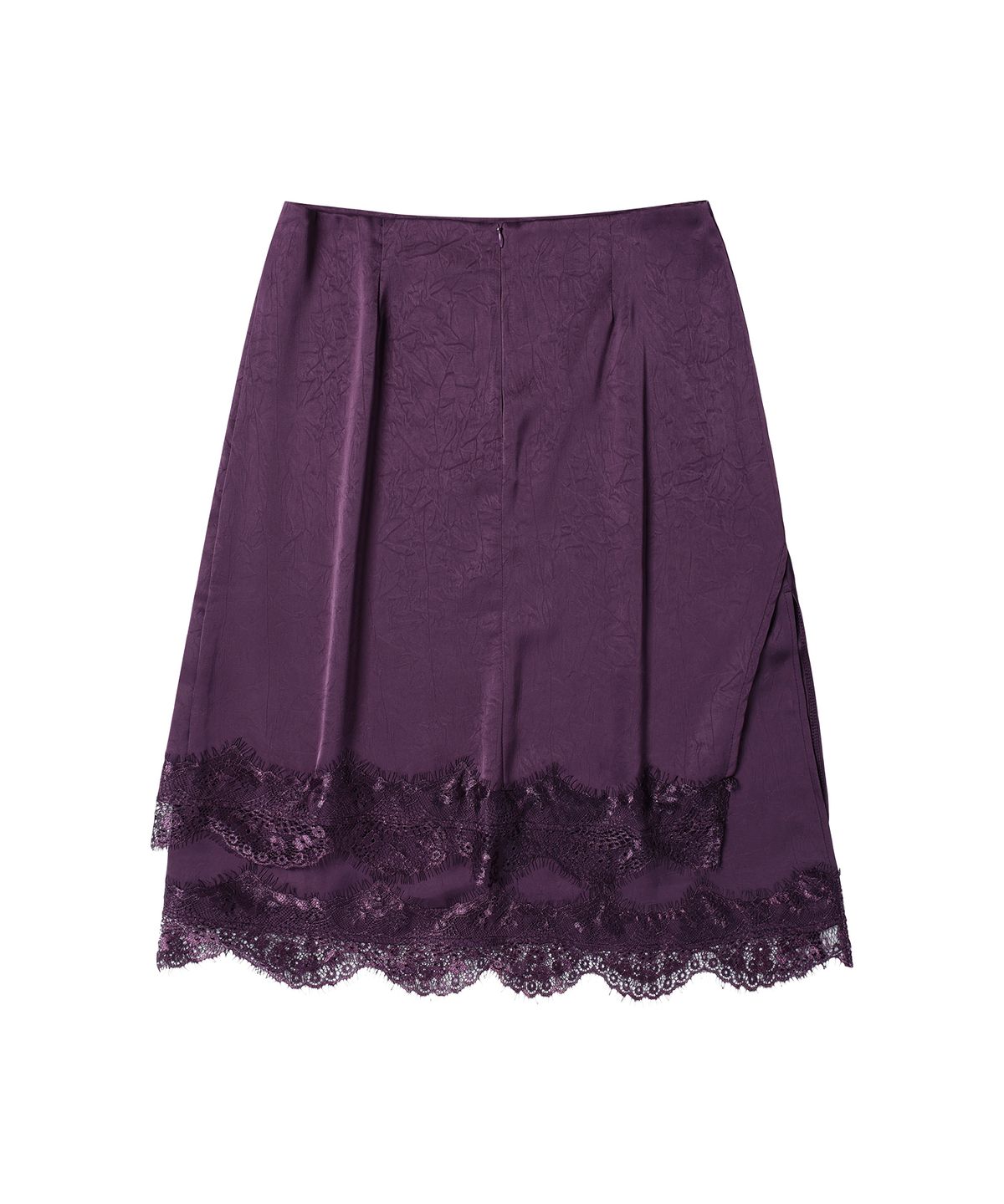 더바이닐하우스(THEVINYLHOUSE) FEMININE SLIT LACE SKIRT(W) PURPLE