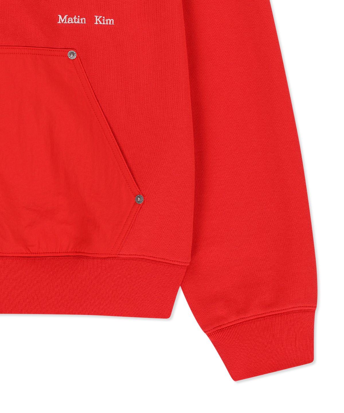 마뗑킴(MATIN KIM) COLOR BLOCK HOODY ZIP UP IN RED