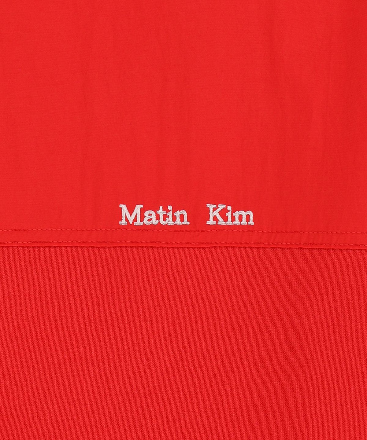 마뗑킴(MATIN KIM) COLOR BLOCK HOODY ZIP UP IN RED