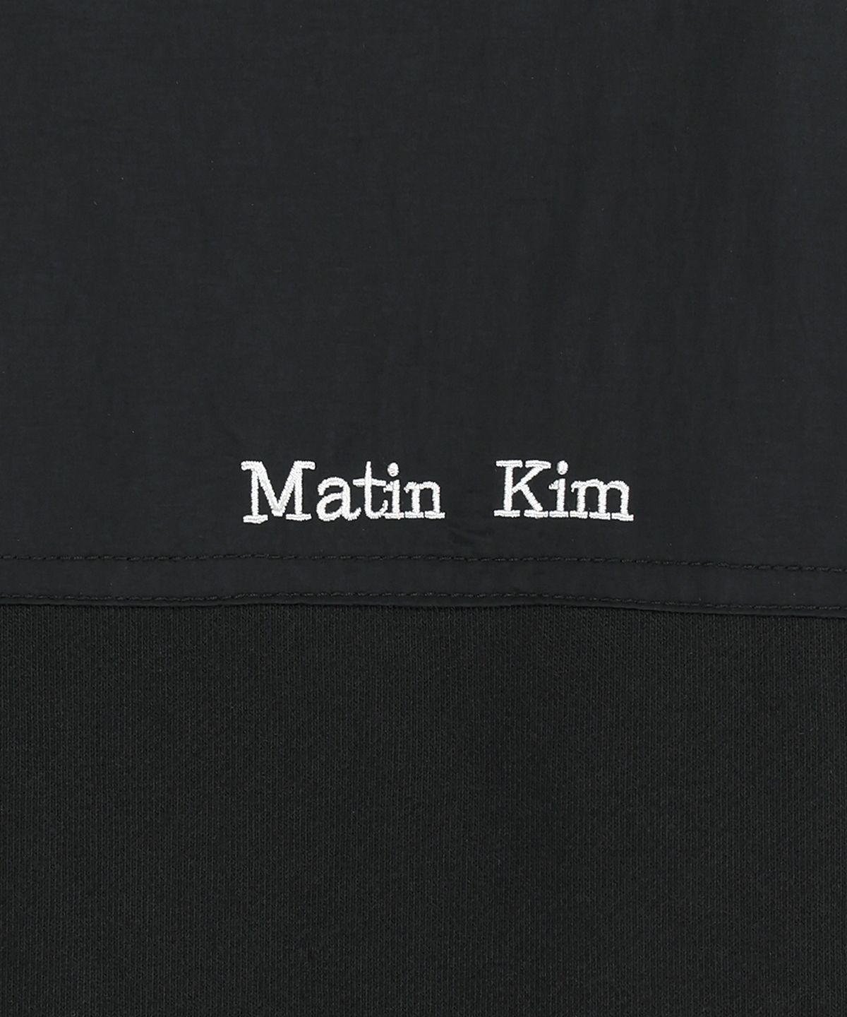 마뗑킴(MATIN KIM) COLOR BLOCK HOODY ZIP UP IN CHARCOAL
