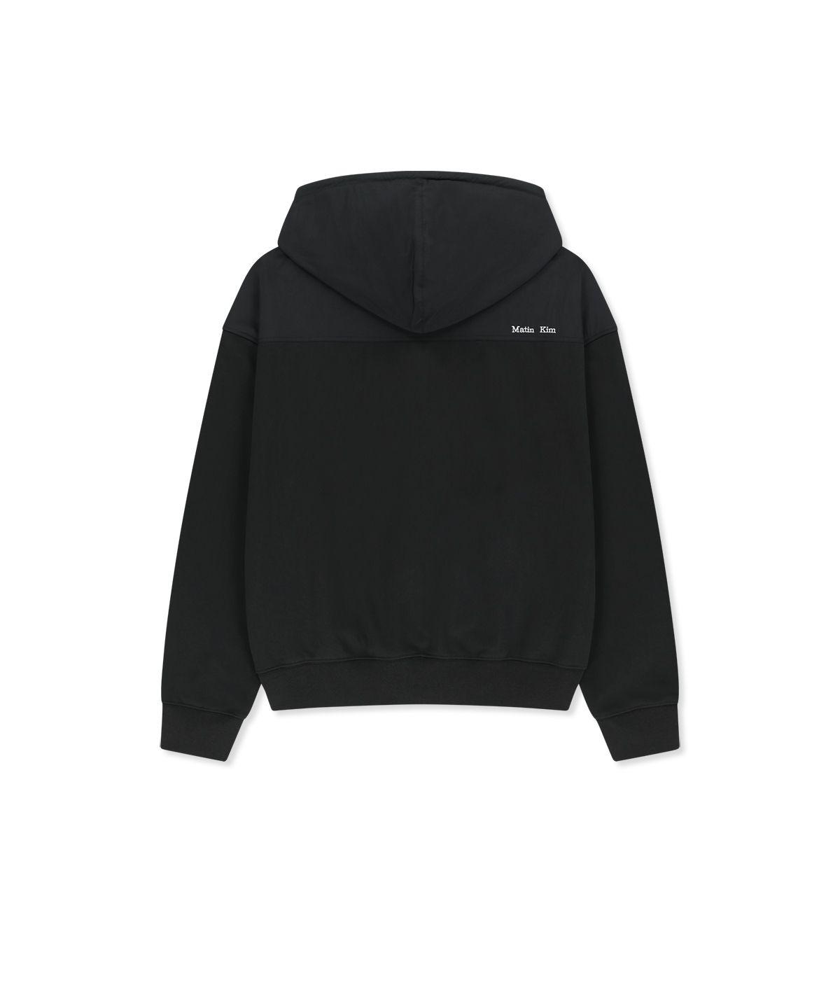 마뗑킴(MATIN KIM) COLOR BLOCK HOODY ZIP UP IN CHARCOAL
