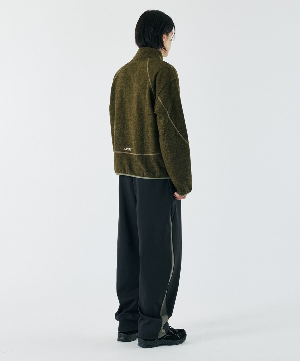 산로(SANRO) [UNISEX]스트레이트 저지 팬츠 - 블랙