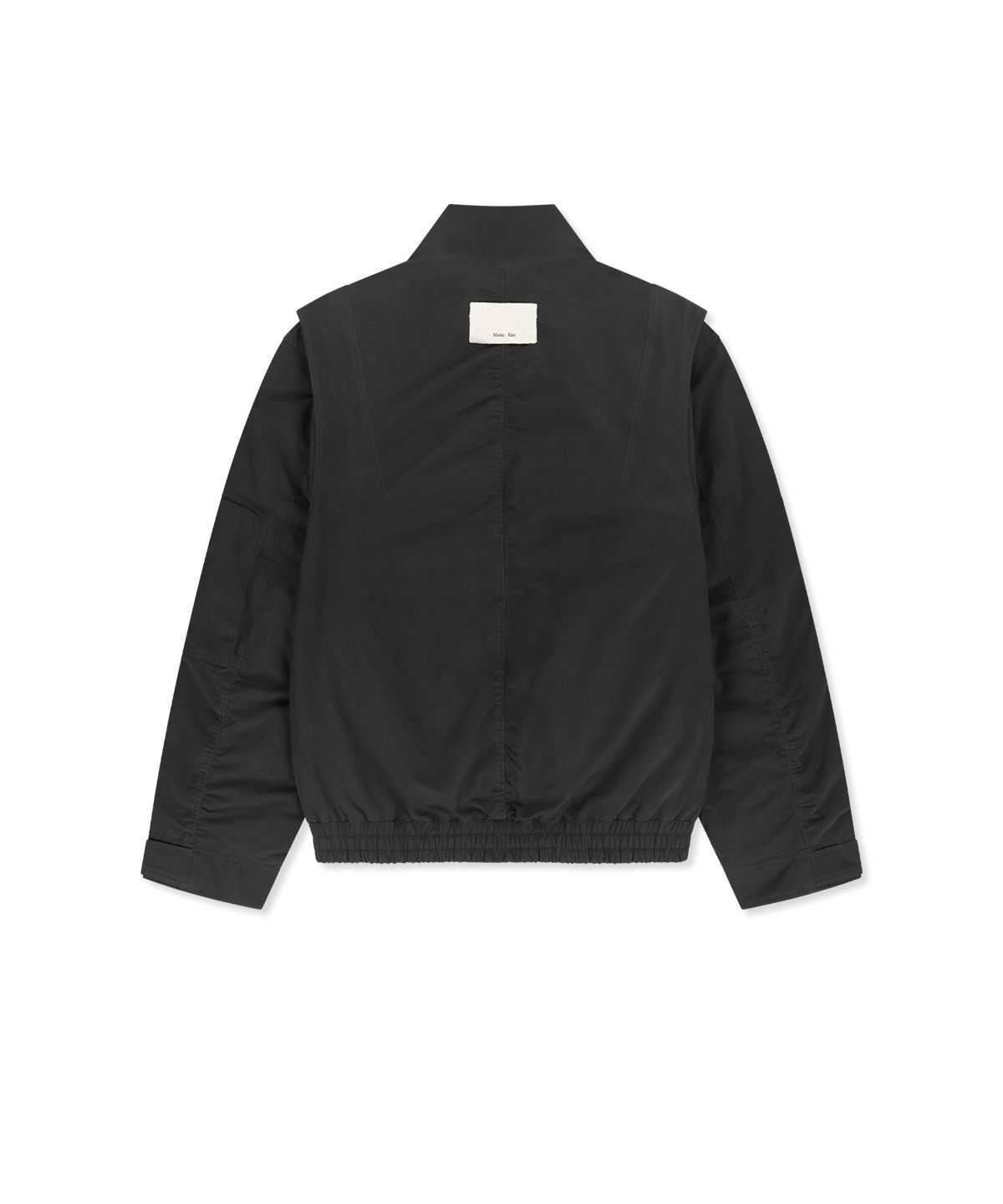 마뗑킴(MATIN KIM) BUCKLE HIGH NECK UTILITY JUMPER IN CHARCOAL