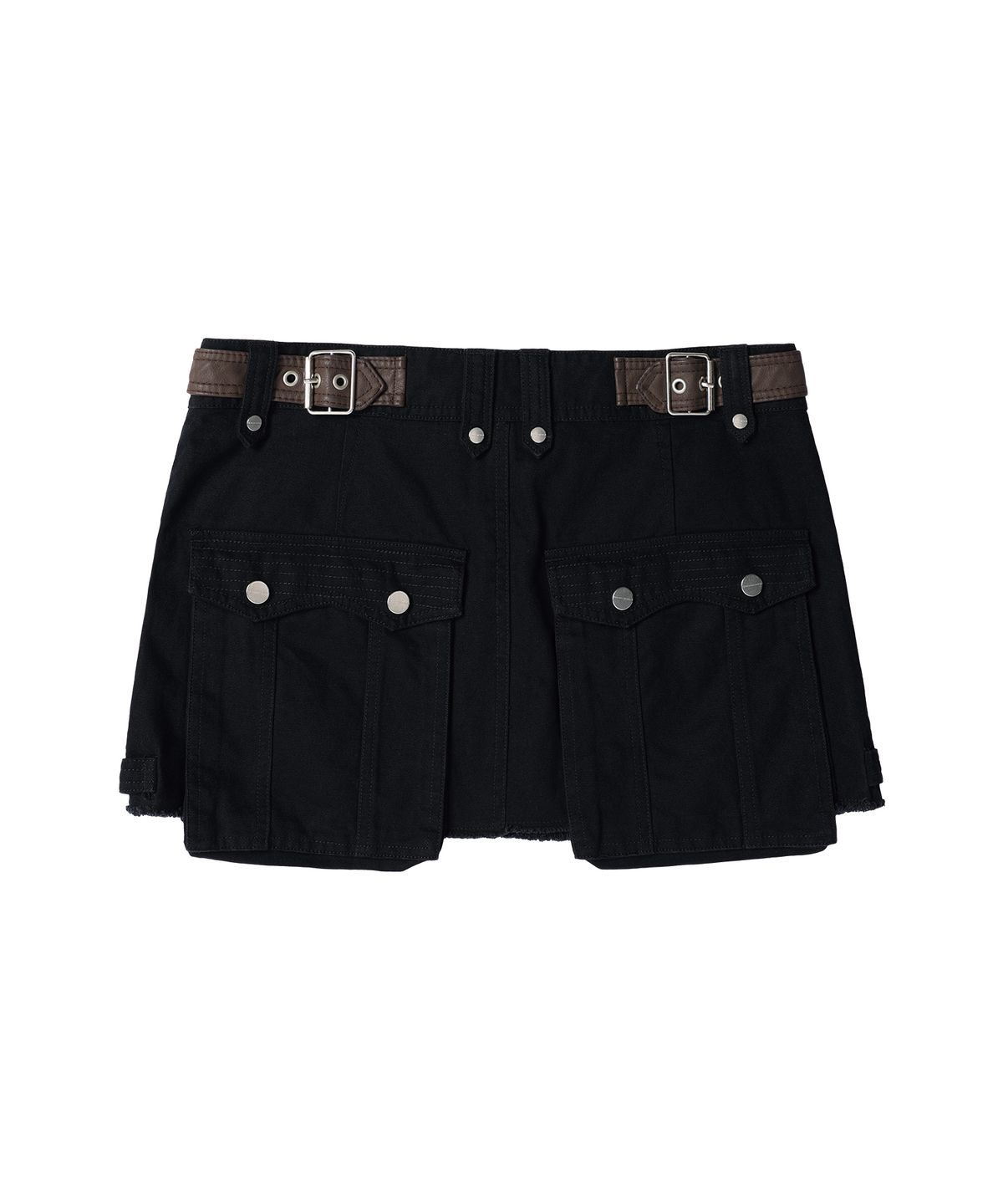 더바이닐하우스(THEVINYLHOUSE) UTILITY SADDLE MICRO SKIRT(W) BLACK