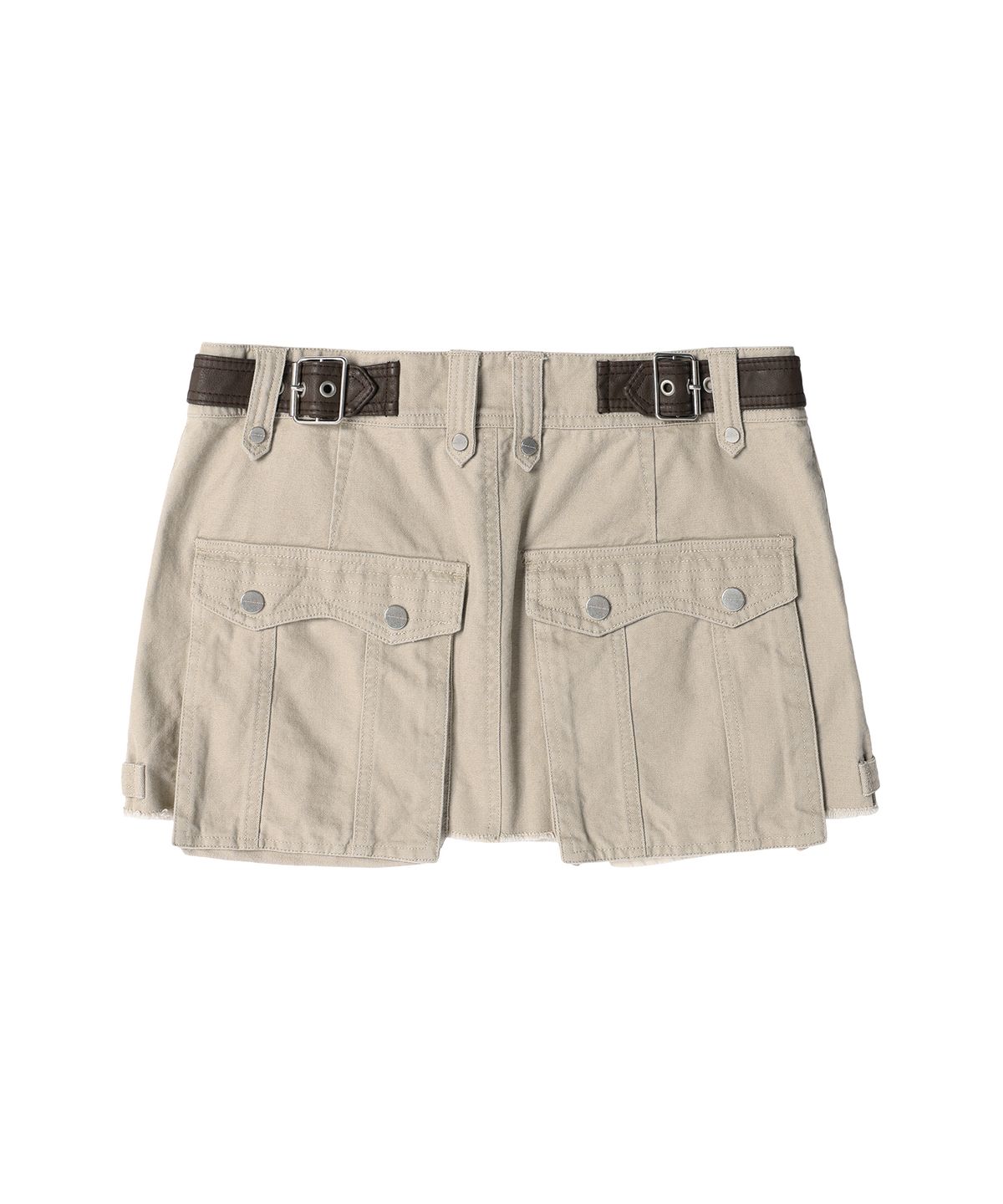 더바이닐하우스(THEVINYLHOUSE) UTILITY SADDLE MICRO SKIRT(W) BEIGE