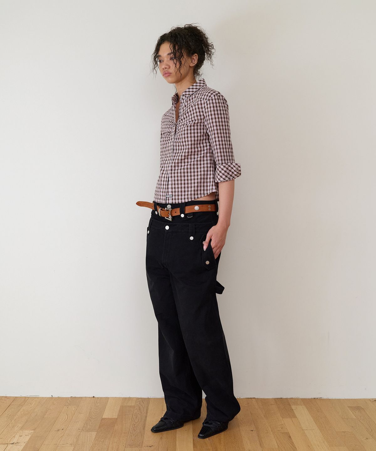 더바이닐하우스(THEVINYLHOUSE) THREE-QUARTER SLEEVE SHIRTS (W) BROWN