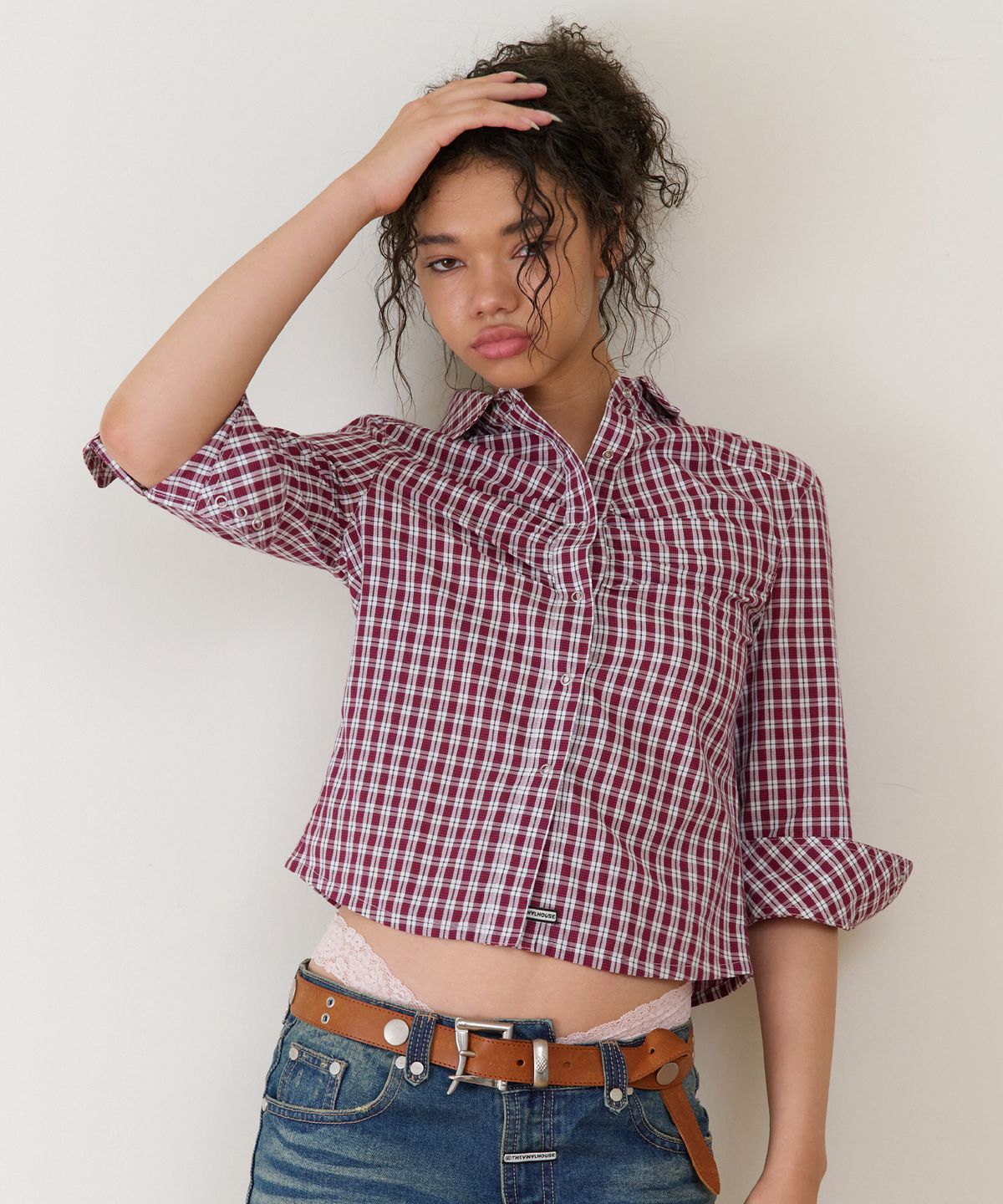 더바이닐하우스(THEVINYLHOUSE) THREE-QUARTER SLEEVE SHIRTS (W) RED