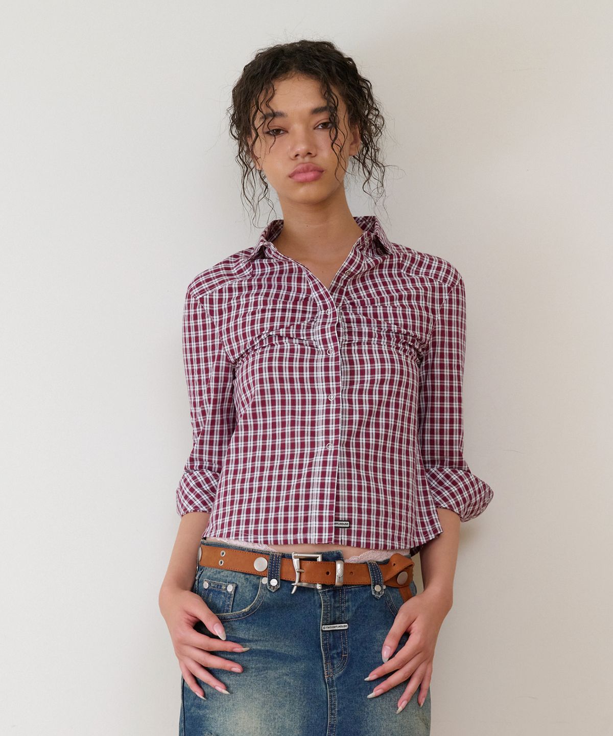 더바이닐하우스(THEVINYLHOUSE) THREE-QUARTER SLEEVE SHIRTS (W) RED