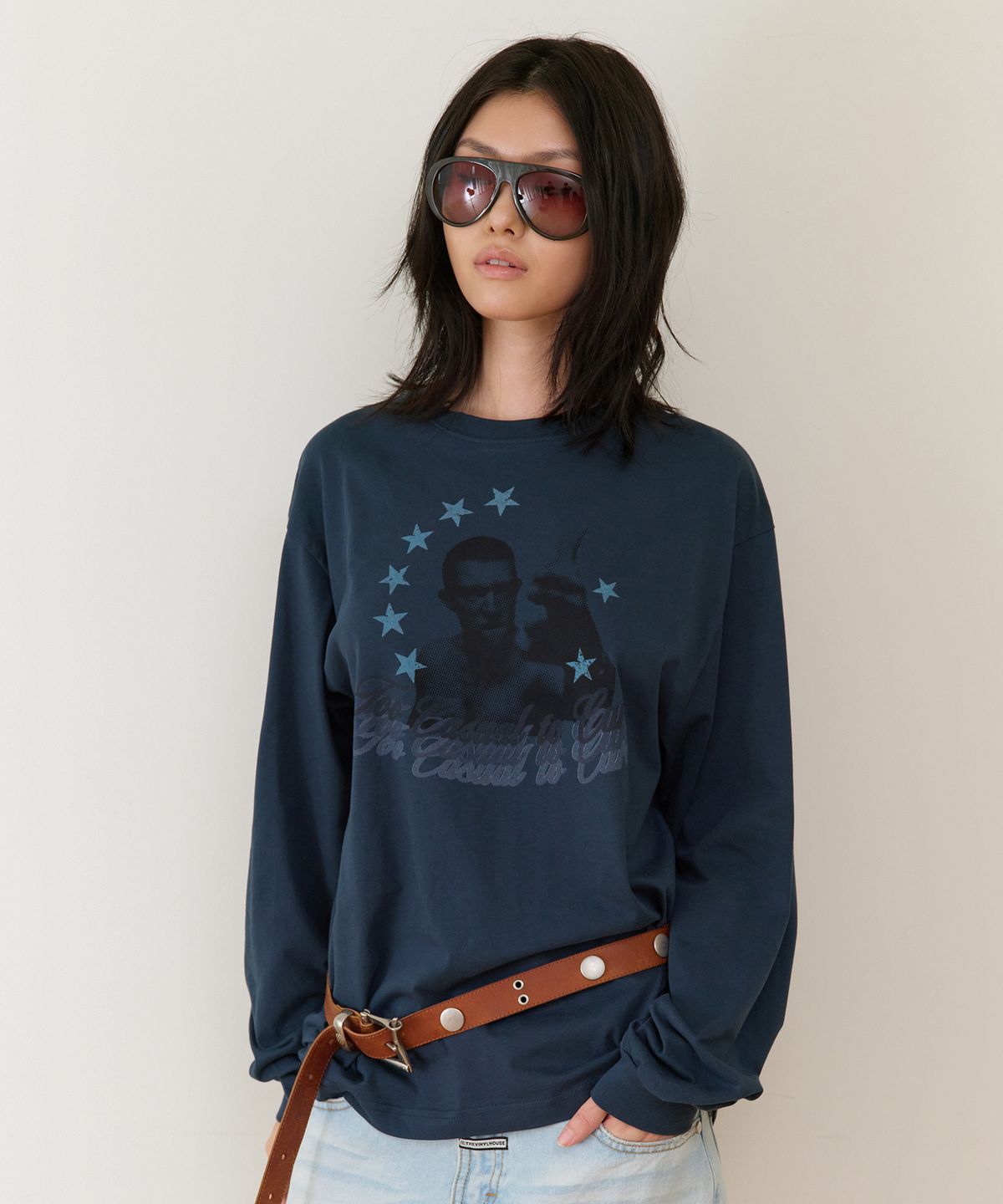 더바이닐하우스(THEVINYLHOUSE) TOO CASUAL LS TEE DEEP GREEN
