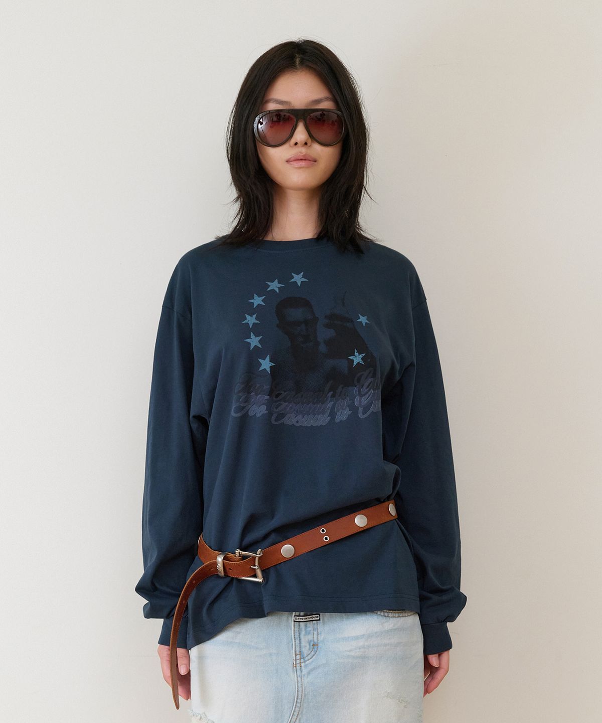 더바이닐하우스(THEVINYLHOUSE) TOO CASUAL LS TEE DEEP GREEN