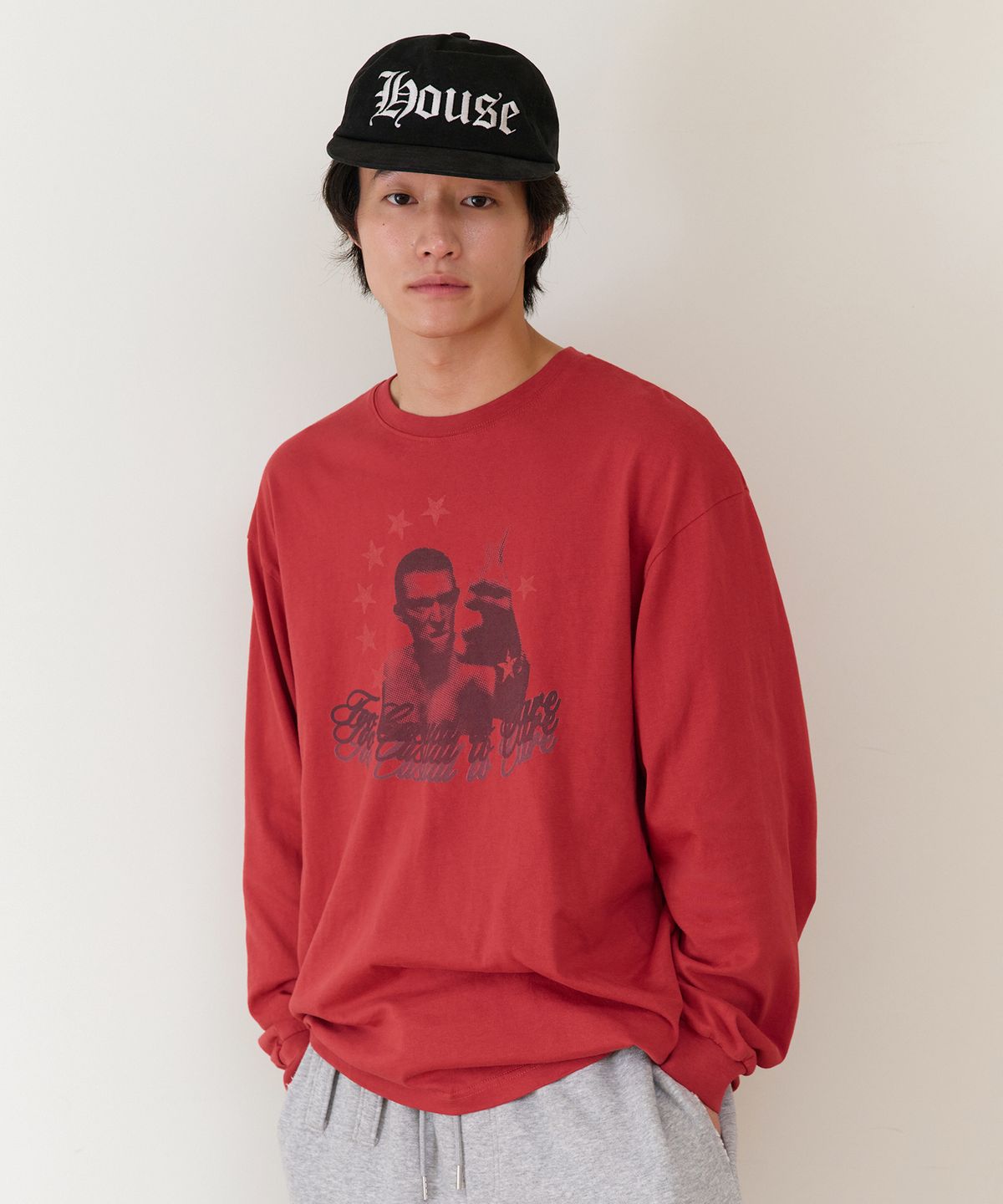 더바이닐하우스(THEVINYLHOUSE) TOO CASUAL LS TEE RED