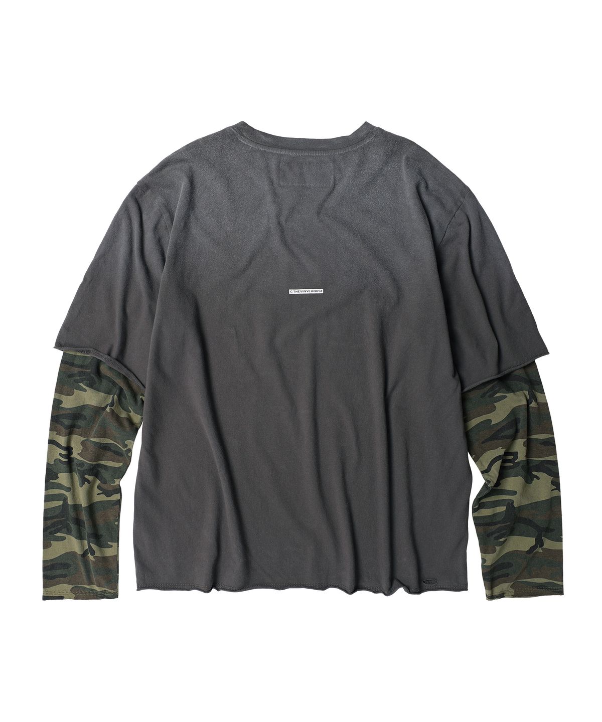 더바이닐하우스(THEVINYLHOUSE) YOURSELF LAYERED LS TEE CHARCOAL
