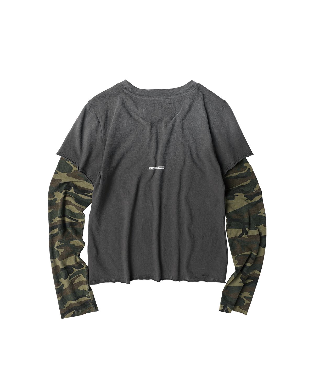 더바이닐하우스(THEVINYLHOUSE) YOURSELF LAYERED LS TEE CHARCOAL