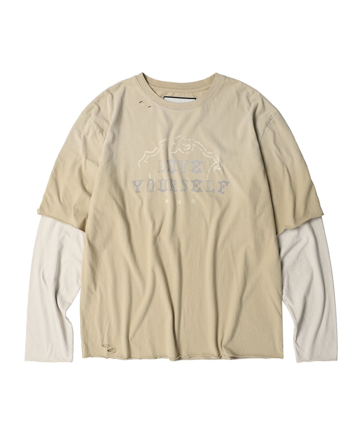 더바이닐하우스(THEVINYLHOUSE) YOURSELF LAYERED LS TEE SAND